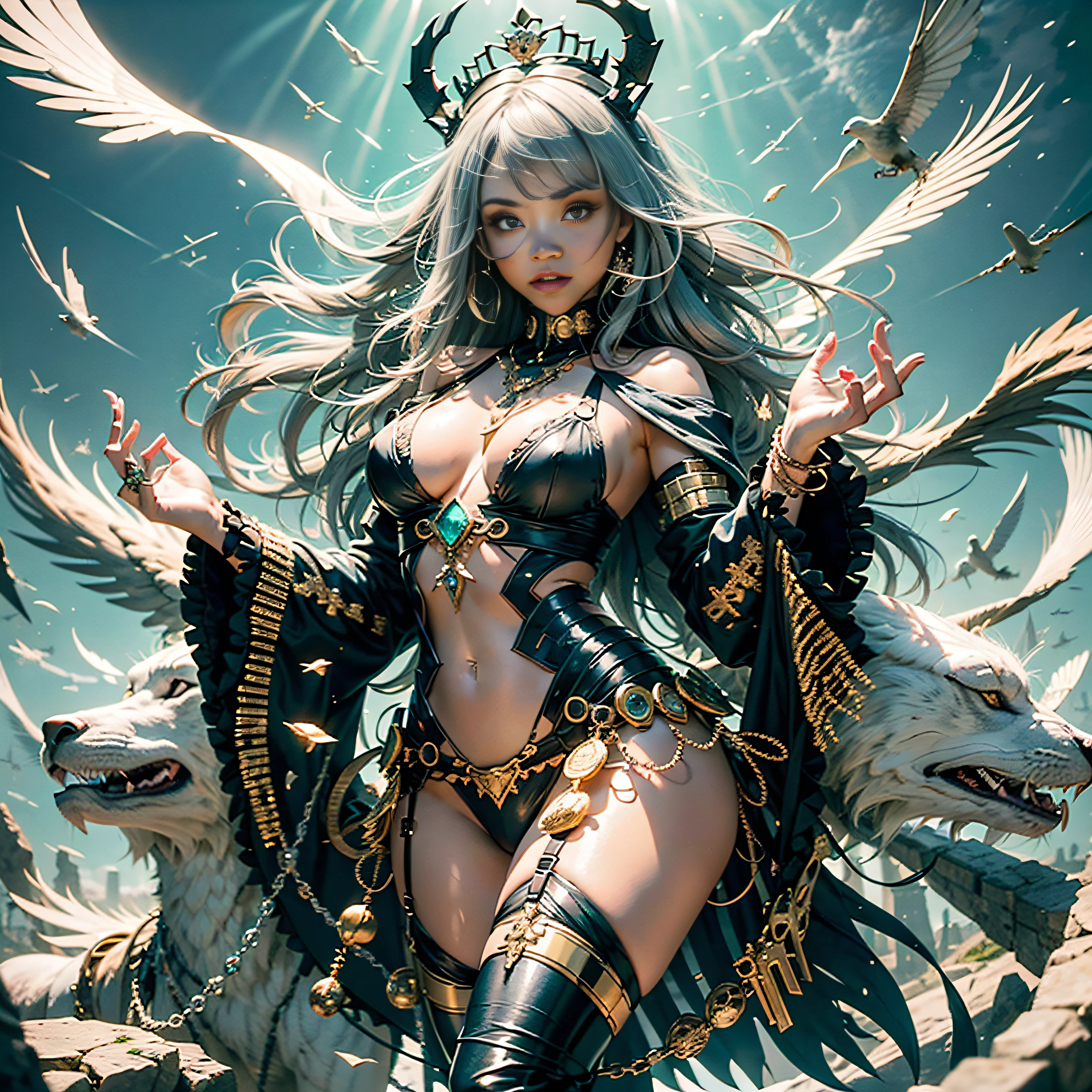 Outdoor Nature "Immaculate Paradise" Forest Natural VikingDiplomatic Tree Queen Native Dazzling Rudder Valkyrie-wings key torus chains "Heavy Metal" fire-follets fairy pixie sprite conceptual safe conceptual female glamorous aesthetic walking slowed Cosplay "Nicki Minaj":1.5 "Rihanna":1.5 "Beyoncé":1.5 aristocratic jacket 38years symmetrical athlete oiling hairstyle obvious varied bangs opal ecstatic:1.5 faces:1.5 cheekbones effects glow embarrassed lazuli water drop between eyes beautiful hair:1.5 brown eyes pupils black iris turquoise sapphires pearls open mouth teeth smiling jacket floating fixed eccentric cape levitating shoulders-off:1.2 white shirts lace clavicles papillotes hand-thumb-4fingers:1.5 varied breasts1.5 pointed:1.3 satin sideboob felt bikini:1.5 full-bodied:1.5 navy thick leathers skirt:1.5 matching bristles ample swinging spinels navel:1.3 revealing pubic scarlet pubis-hairy obvious indigo underwear:1.5 size chastity belt:1.3 silver adorned padlock Gold legs garters Decorated Onyx Onyx Boots Equirectangular 360 monastery marble ruby background:1.5 DoF mannequins lantern dressed armor richly decorated:1.5 "Chivalrous" dramatic chrome metallic flat bands fathoms brass fullbodye Lily rune ornate plasma emerald embroidered glyphs Tourmaline wood engravings lava magic invoke snake incandescents Crystalline familiar robot Mecha (EOS R6 135mm 1/1250s f/2.8 ISO400) Mech Mechanized snakes flowering Quetzalcoatl:1.5 adaptable volumetric luminescence:1.5 saturated:1.5 ultra:1.5 pro-photorealistic:1.5 optimal:1.5 qualities:1.5 details:1.5 accurate:1.5 DSLR:1.5 resolutions:1.5 3dcg max:1.5 graduated:1.5 improved:1.5 Octanes_rendues:1.5 UHD XT3 16K DSLR HDR UnrealEngine5 depths:1.5 analog shadows:1.5 CGSCOSITY pet chef-d':1.5 "Bruce Weber girls" nsfw:1.5 multi etc.