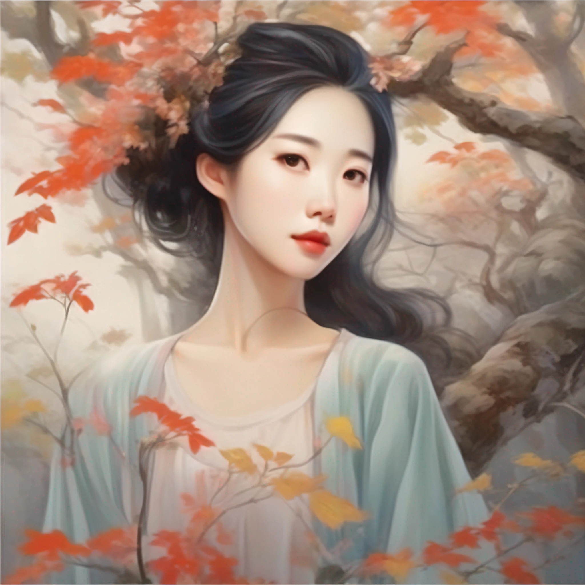 There is a woman in a very elegant forest,with her beautiful flowering quinome, Xintong Chen, 2 9 years, 2 8 years, 3 0 years woman, 30 years woman, 2 7 years, Zeng Fanzh, 3 2 years, 38 years, Xue Han, Wenfei Ye, author Li Zhang, woman