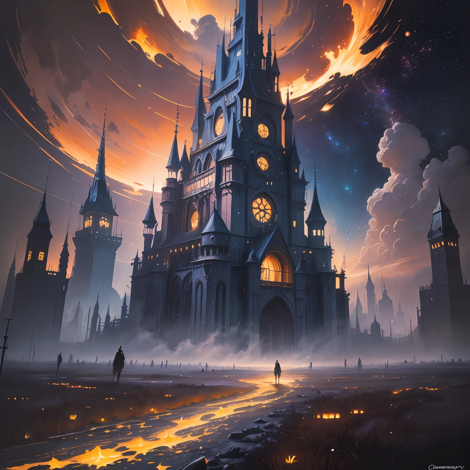 olpntng style, olpntng style, golden horse, fantasy world | fantasy place | fantasy universum | stars colors | oil painting on canvas | surrounded by galaxy | by Greg Rutkowski and James Gurney Glowing, oil painting, heavy strokes, paint dripping, oil painting, heavy strokes, paint dripping