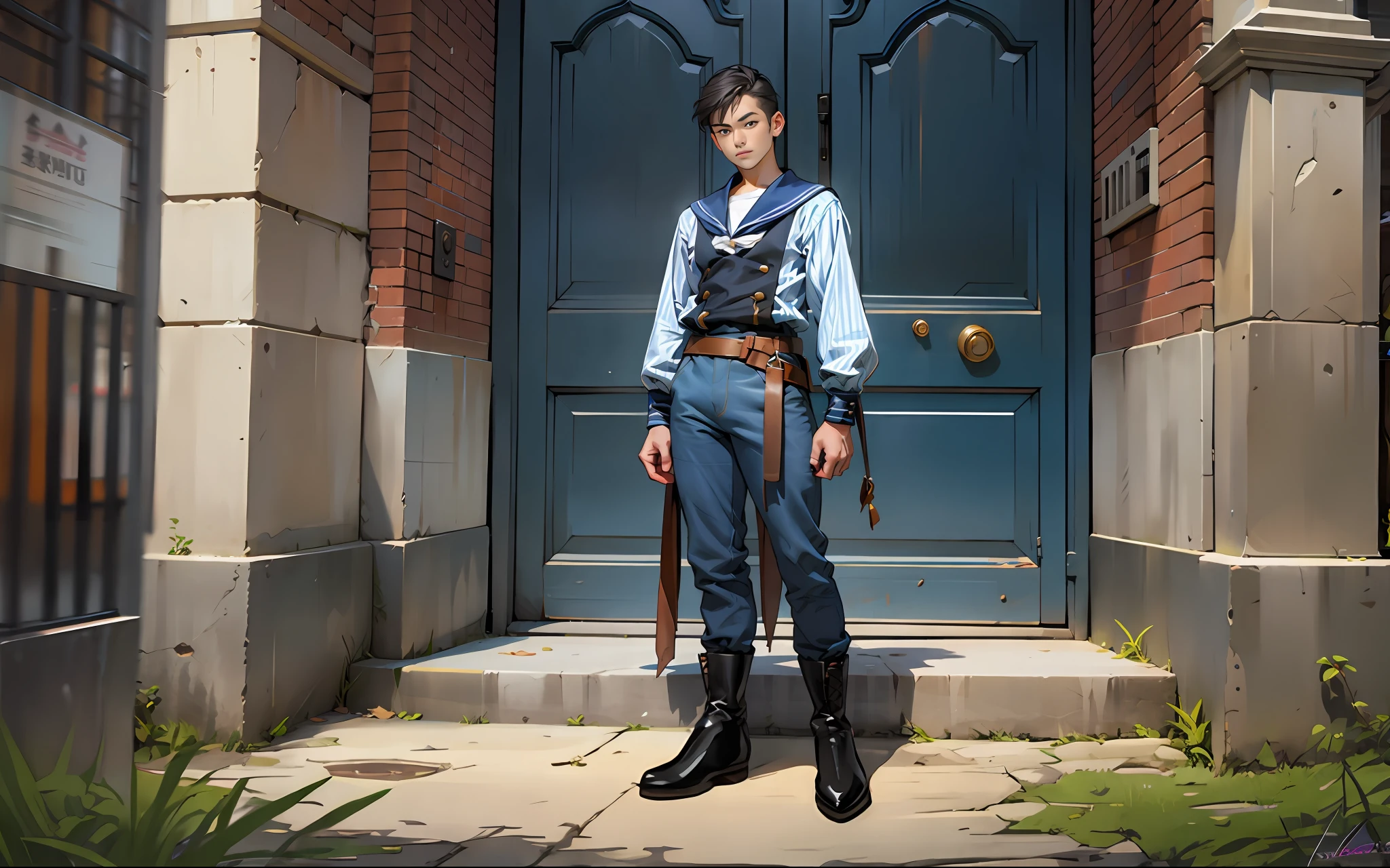 Leather boots, steps