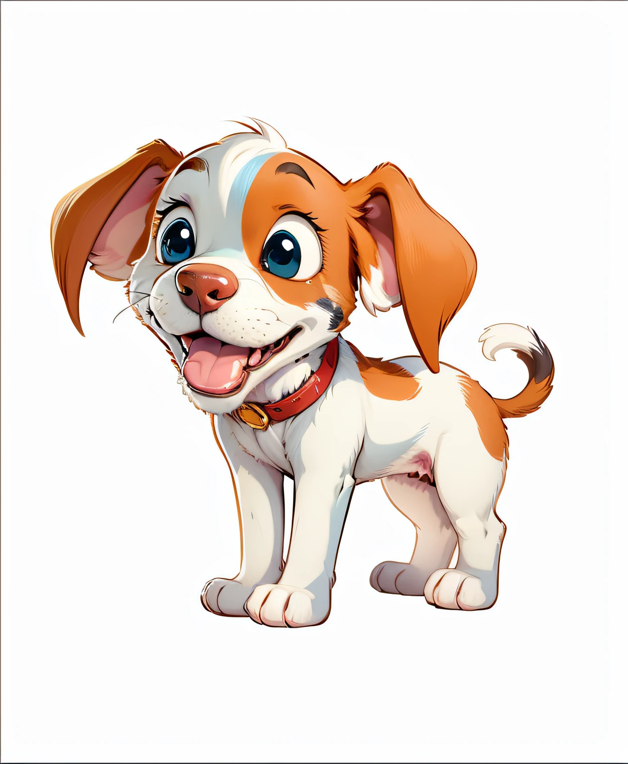 cheerful puppy, cute puppy, cartoon style, cartoon --auto