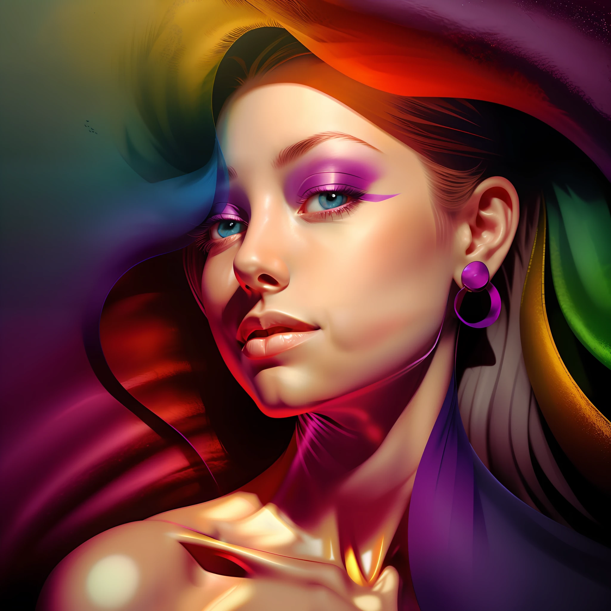 aerial, vivid colors, colored ribbons