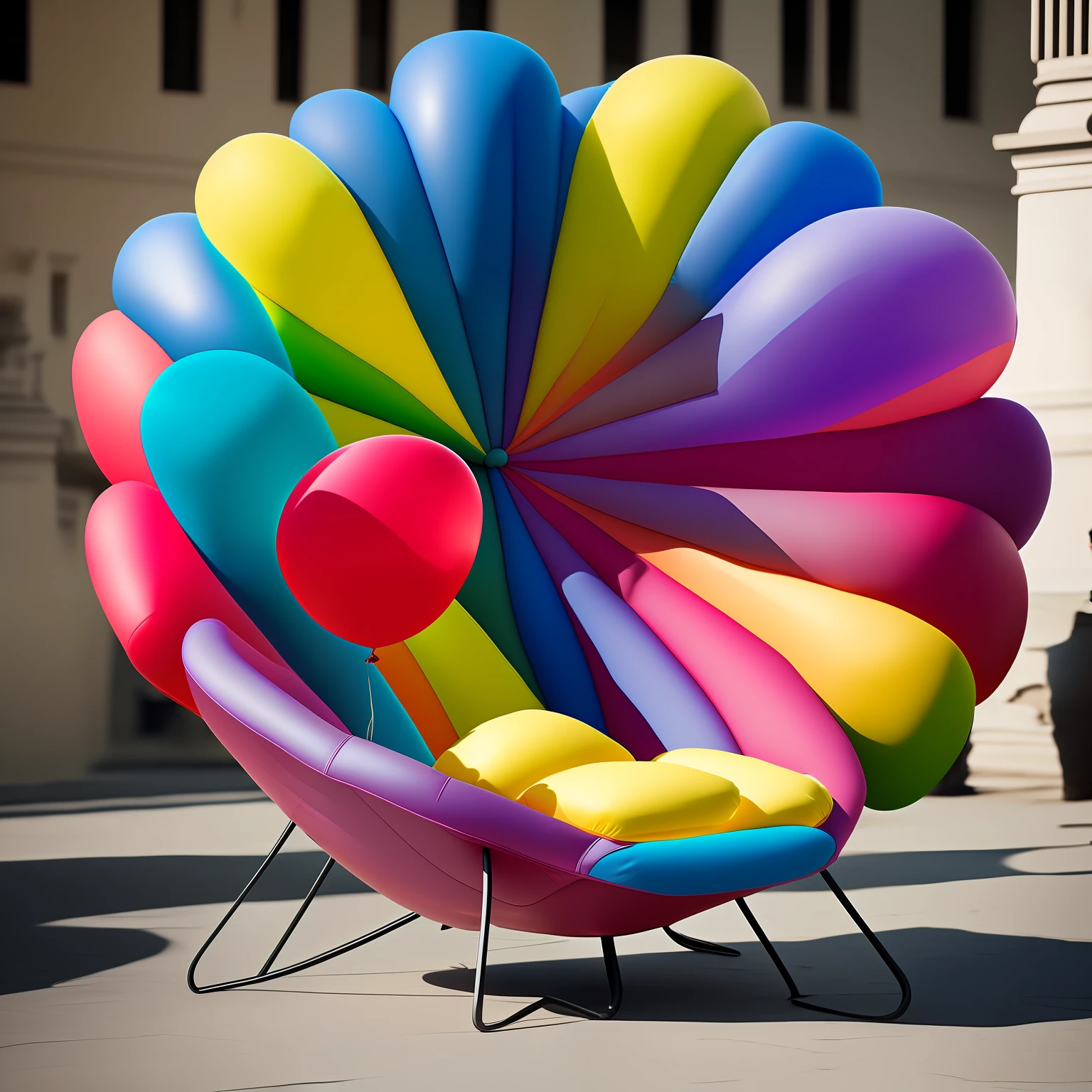 fantasy: a armchair made of balloons --auto