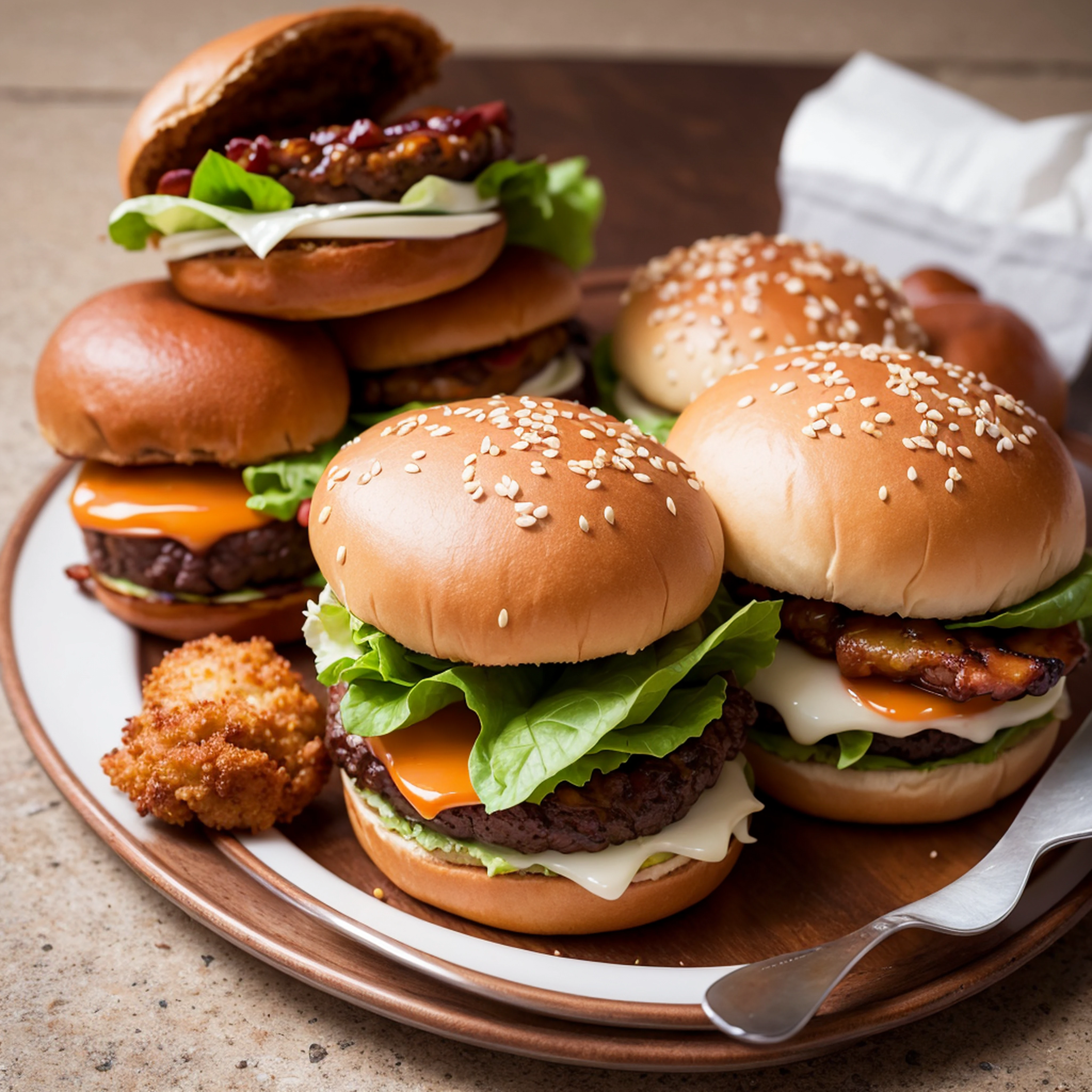 best quality, ultra high res, (photorealistic:1.4), ultra-detailed,incredibly detailed, foil package, big mac, fried meat, wet lettuce, melting cheese,