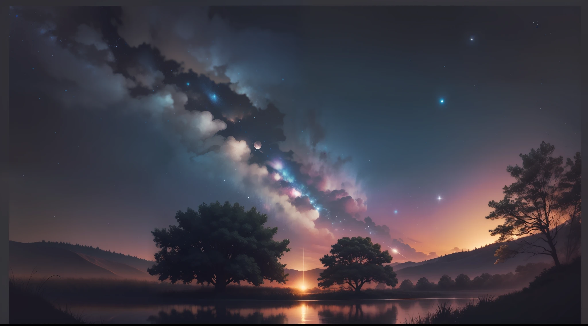 Starry sky at night