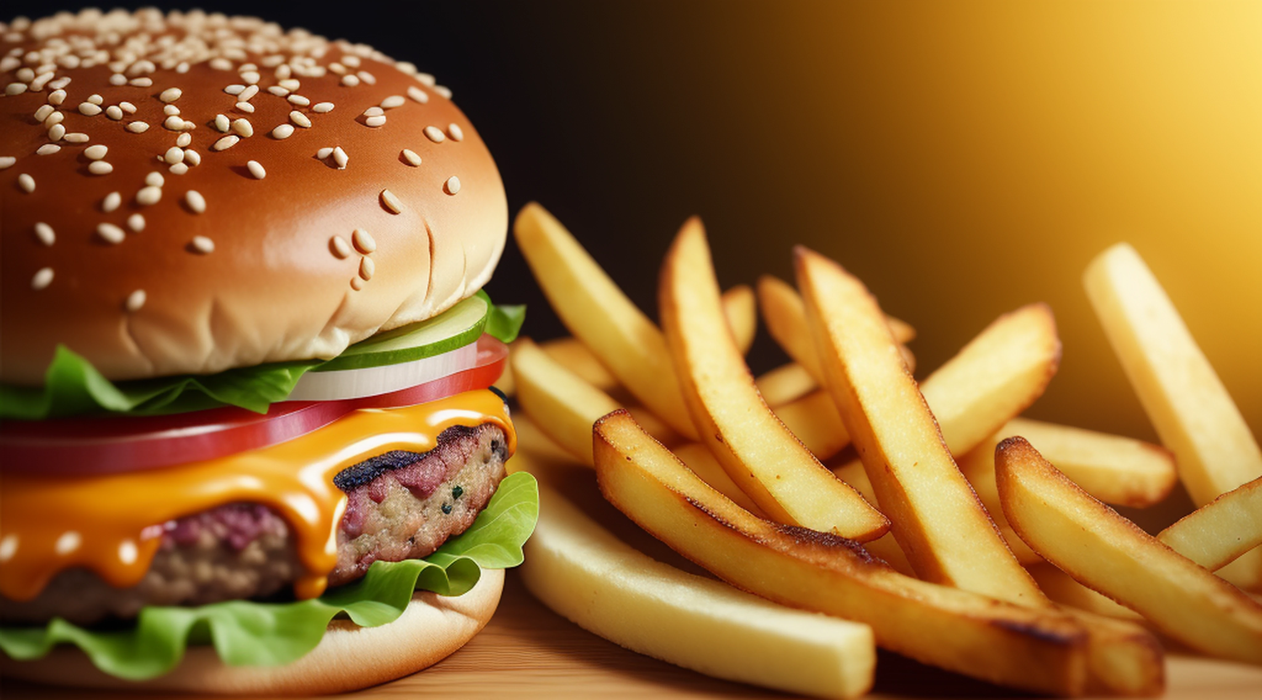 mix burger snack and fries, png background in infinite yellow color soft lighting, masterpiece, best quality, 8k uhd, dslr, film grain, photorealistic painting Fujifilm X hyper realistic photorealistic with high sharpness