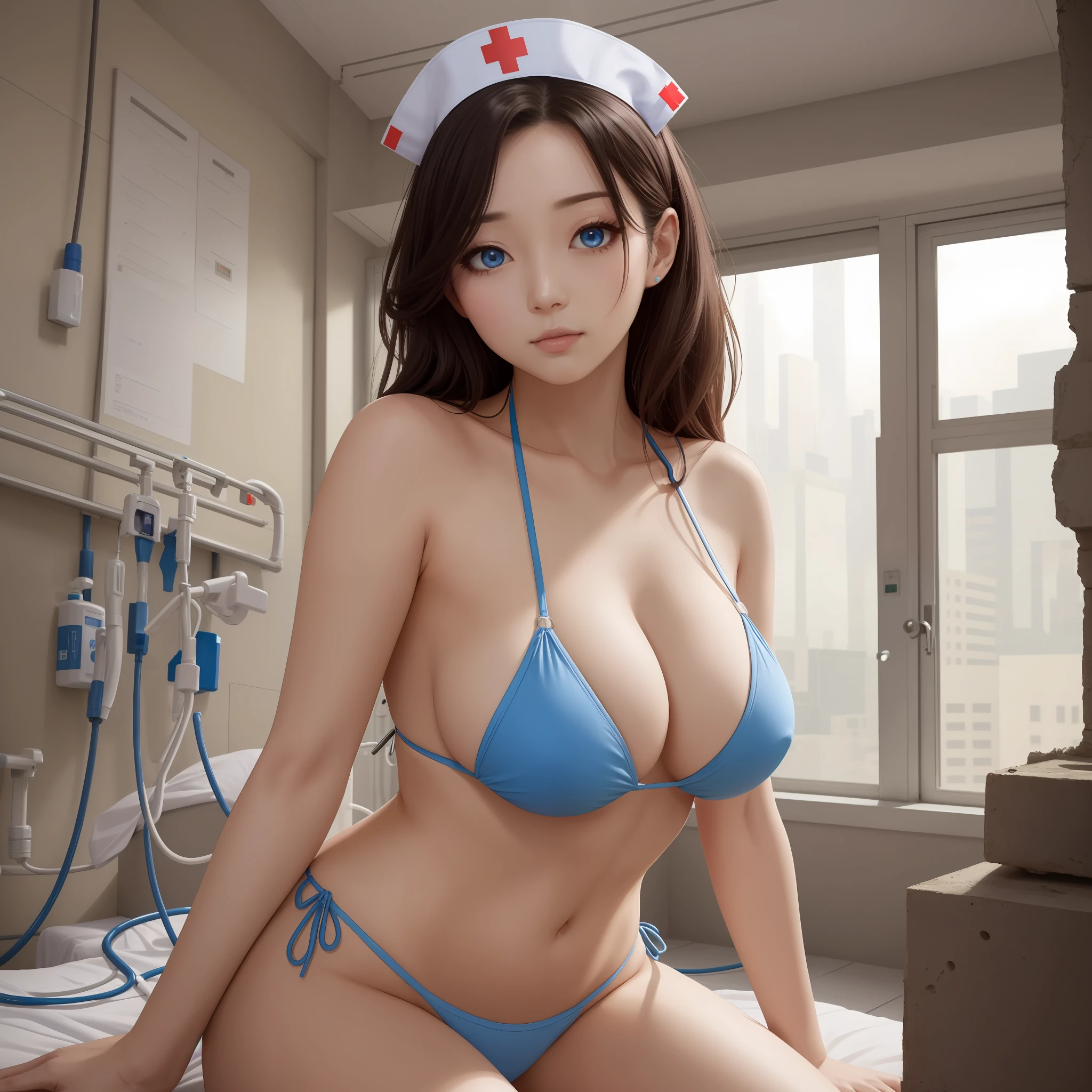 Hallyu,25 years old,Beauty,Real,Big,Nurse,Micro bikini,Cleavage,Blue eyes,Hospital,Ruins,Female doctor, --auto