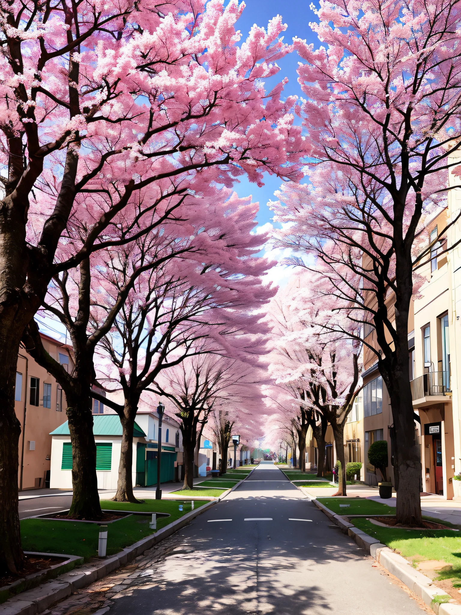 insert cherry tree in the background