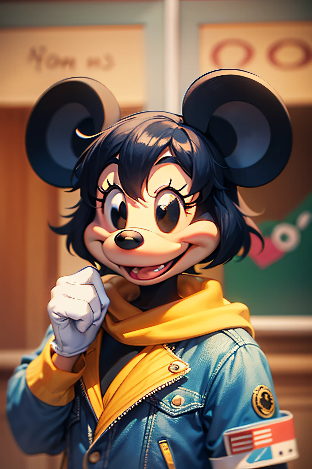 mickey mouse with a sign in his hand that says GERO I LOVE YOU