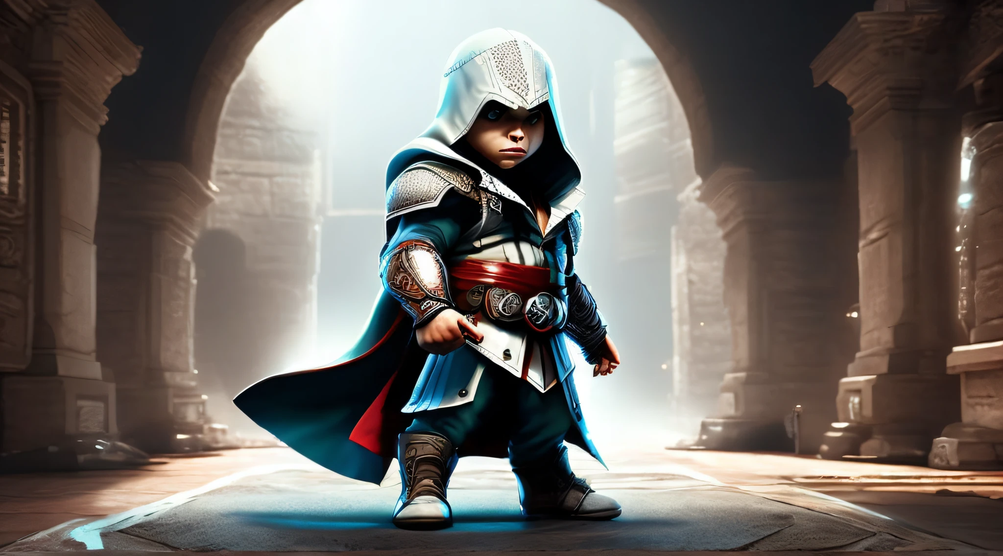 cinematic shot of Ezio Auditore[Assassins creed character:1.5] cute realistic, intricate details, award-winning, great lighting, shading, high quality, detailed