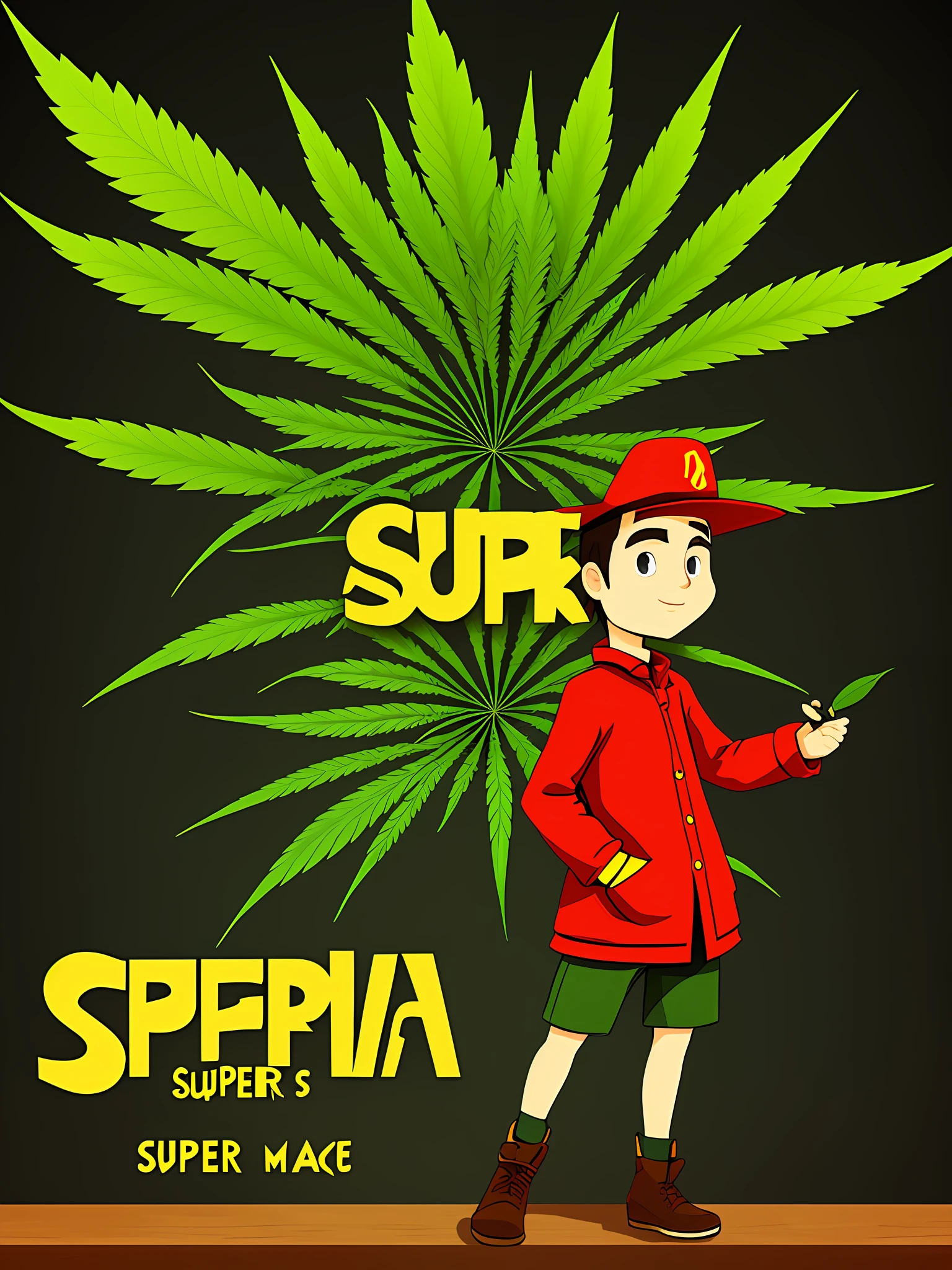 Generates in pixa style a character called super marijuana