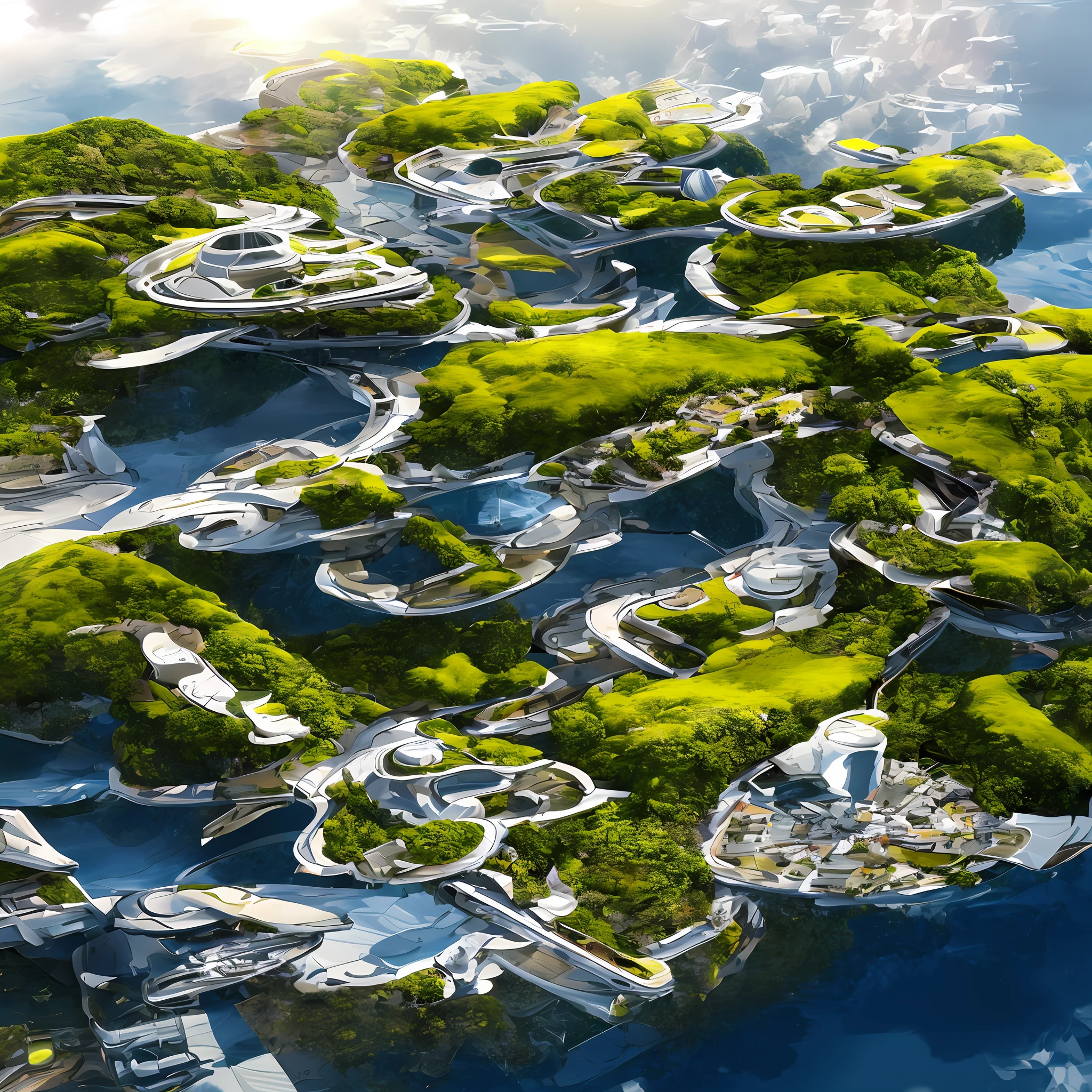 Create a futuristic landscape --auto