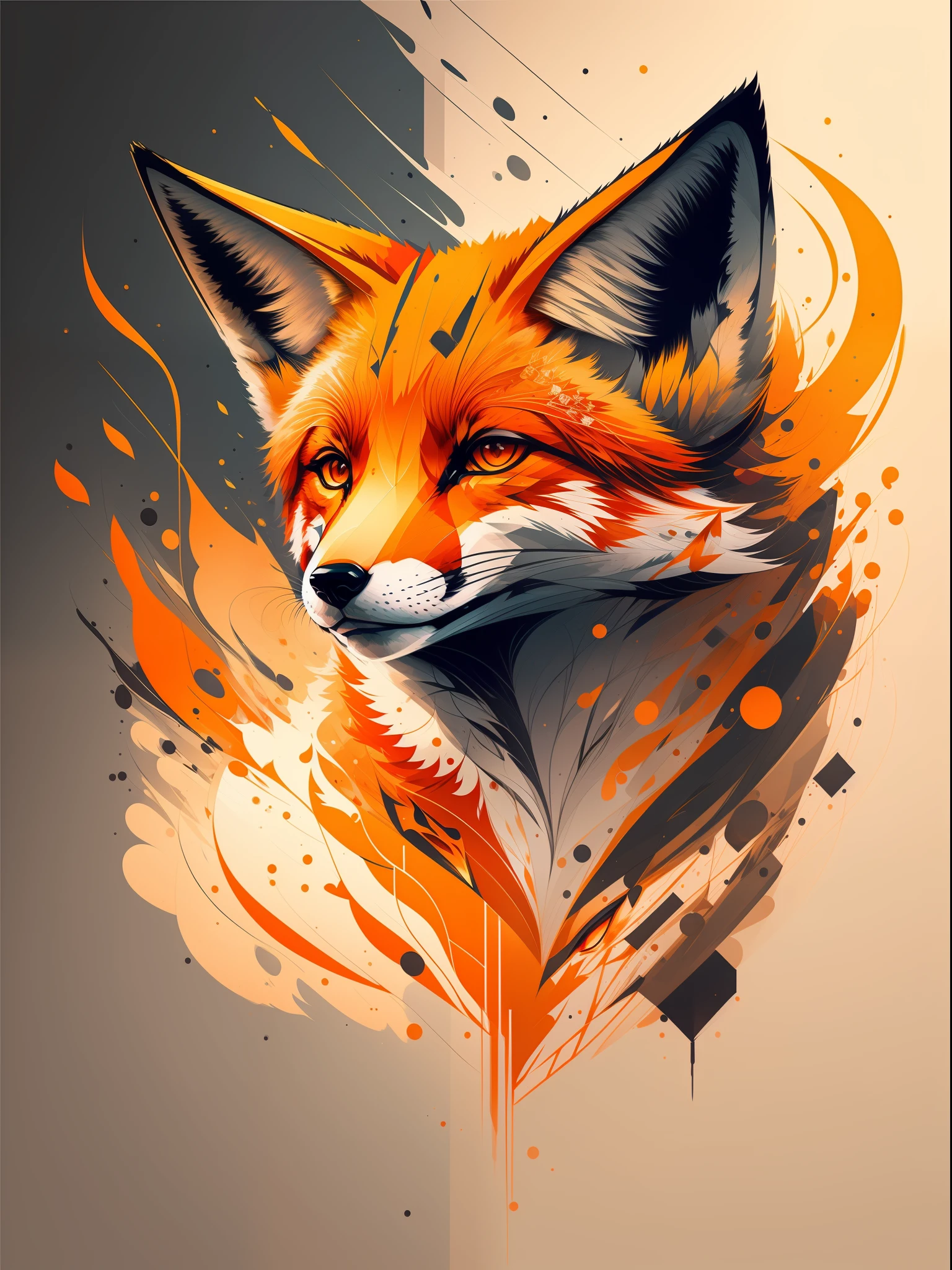 professional portrait of a firey fox, abstract beauty, approaching perfection, delicate face, dynamic, moonlight, highly detailed, digital painting, artstation, concept art, smooth focus, sharp, illustration, art by Carne Griffiths and by Wadim Kashin