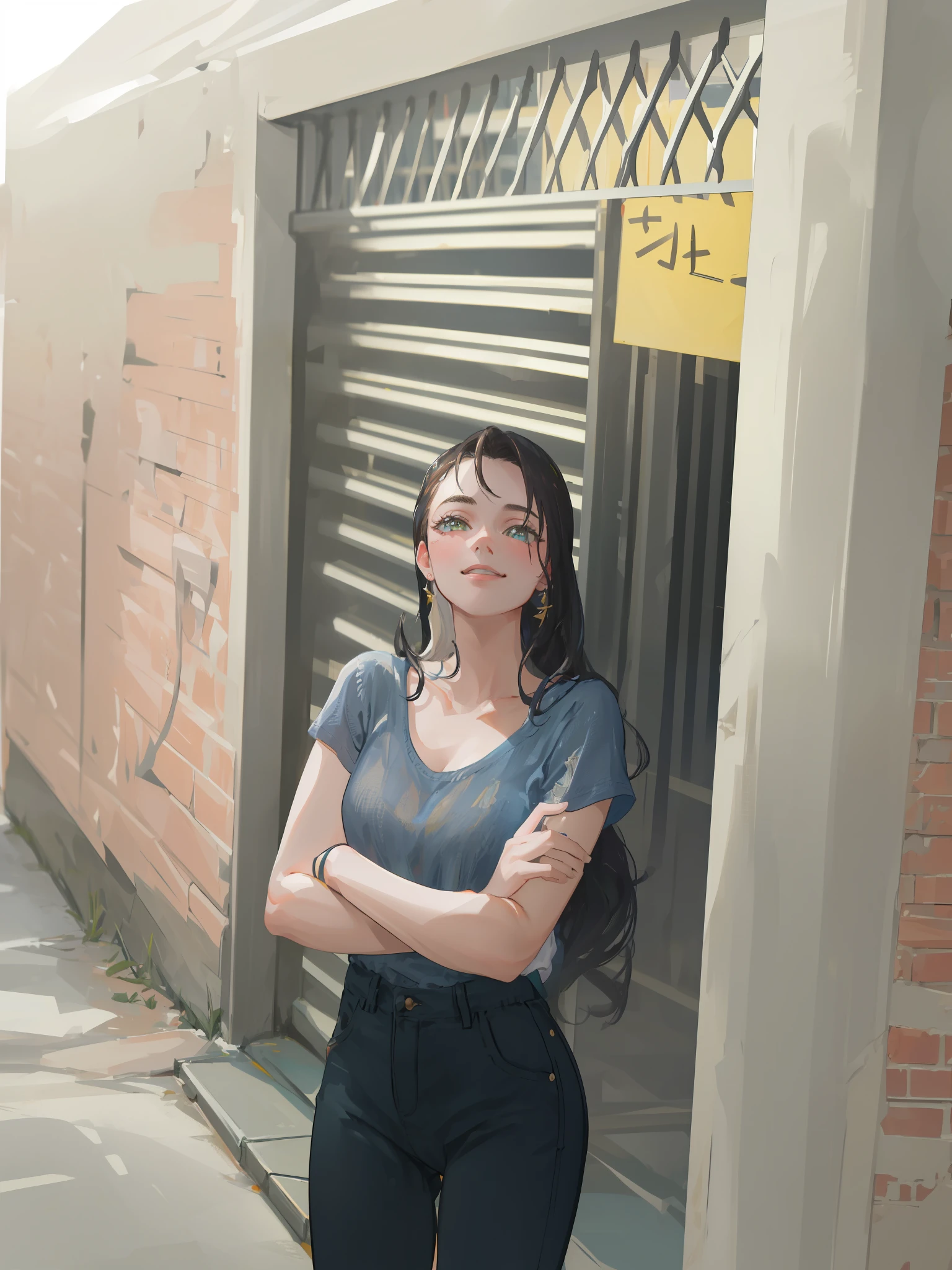 (8k, highest quality, best quality, masterpiece, highly detailed:1.2),
1girl, upper body, woman looks like (Margot Robbie), wearing boyfriend shirt and panty, (naked shirt, shirt tug), shy, half smile, midday, from below