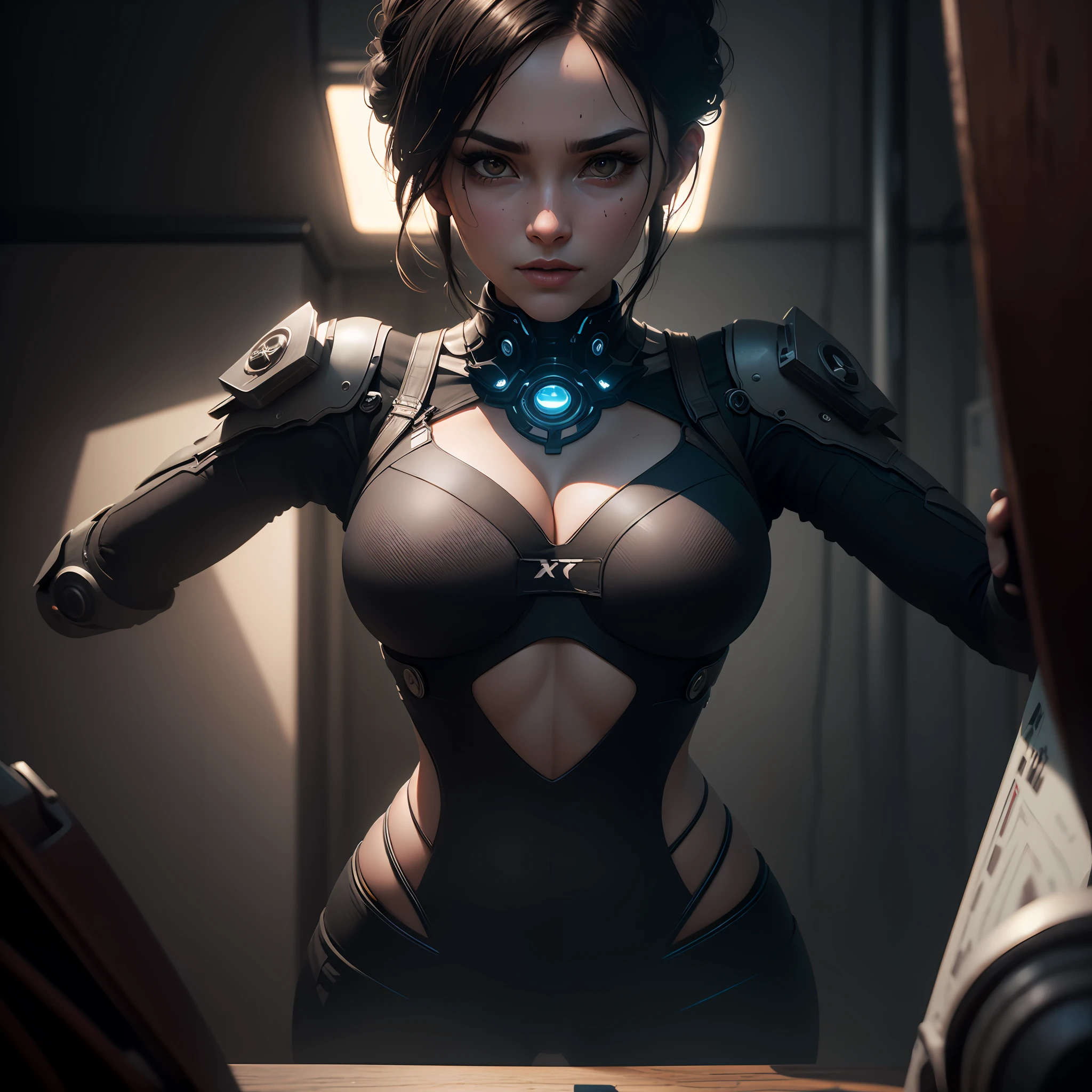 ((Best quality)), ((masterpiece)), (detailed:1.4), 3D, an image of a beautiful cyberpunk female,HDR (High Dynamic Range),Ray Tracing,NVIDIA RTX,Super-Resolution,Unreal 5,Subsurface scattering,PBR Texturing,Post-processing,Anisotropic Filtering,Depth-of-field,Maximum clarity and sharpness,Multi-layered textures,Albedo and Specular maps,Surface shading,Accurate simulation of light-material interaction,Perfect proportions,Octane Render,Two-tone lighting,Wide aperture,Low ISO,White balance,Rule of thirds,8K RAW, --auto