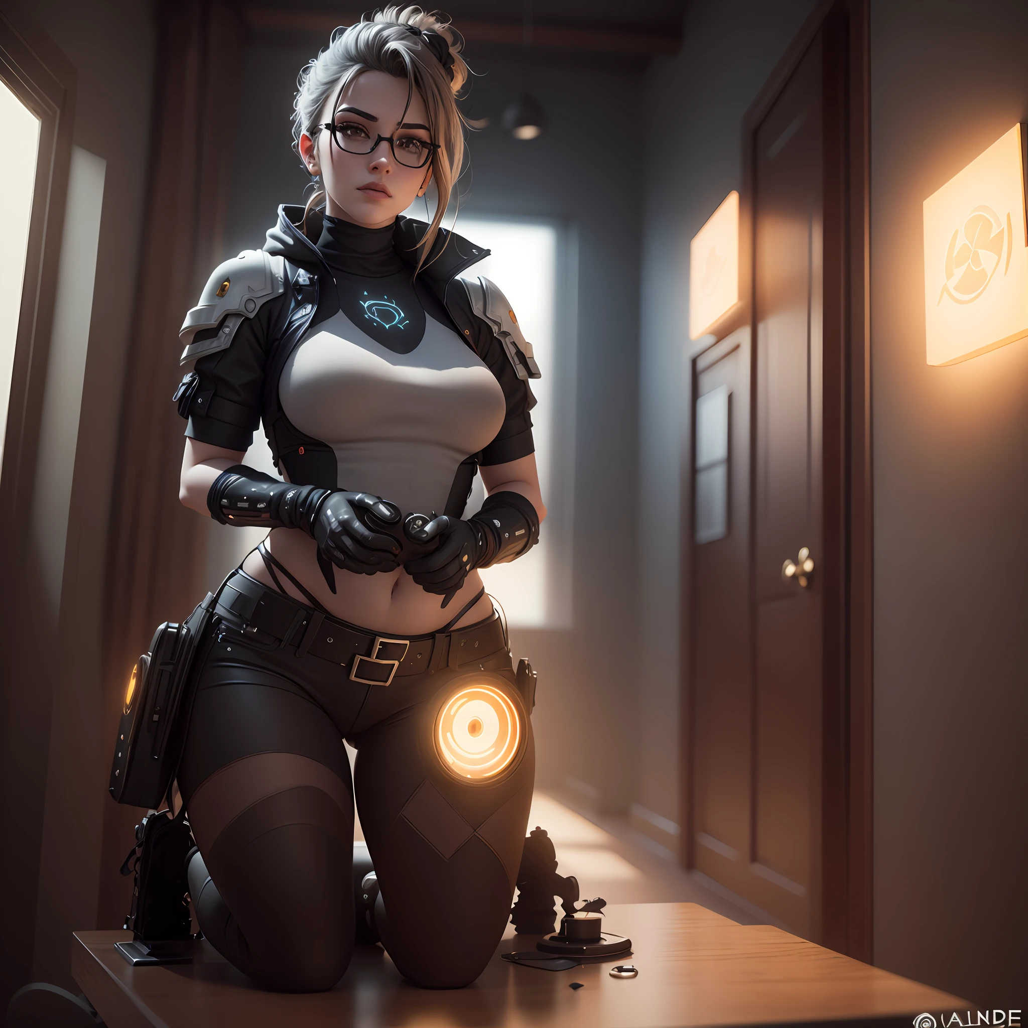 ((Best quality)), ((masterpiece)), (detailed:1.4), 3D, an image of a beautiful cyberpunk female,HDR (High Dynamic Range),Ray Tracing,NVIDIA RTX,Super-Resolution,Unreal 5,Subsurface scattering,PBR Texturing,Post-processing,Anisotropic Filtering,Depth-of-field,Maximum clarity and sharpness,Multi-layered textures,Albedo and Specular maps,Surface shading,Accurate simulation of light-material interaction,Perfect proportions,Octane Render,Two-tone lighting,Wide aperture,Low ISO,White balance,Rule of thirds,8K RAW,