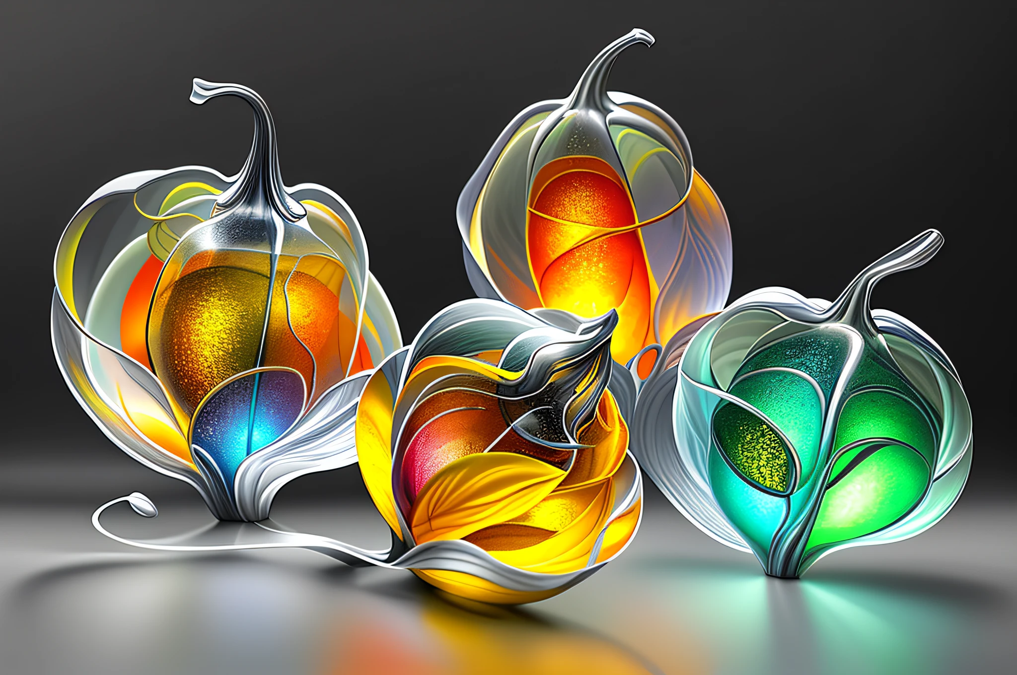 Abstract physalis art, hyper detailed, geometric, detailed lighting, atmospheric, Graphite Pencils, semi transparent flow, octane, 32k