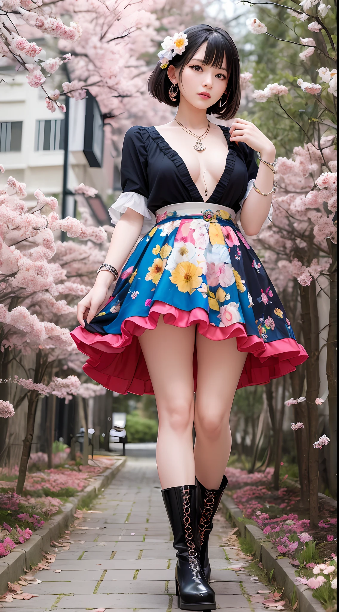 "The work we have in front of us is the masterpiece of a radiant hyperrealist artist, and we are proud of the quality and beauty that far surpasses its predecessor.

This one captures the point of view with its ephemeral eyes and calm expression. Its cheeks are slightly flushed like cherry blossoms, and its crystal clear white skin walks like silk. It is as glossy and shines every time it sways in the wind.

Her style is the splendor of Japan Harajuku fashion, and her unique fashion sense makes her even more attractive. Her outfits are colorful and artistic, with a wide variety of designs, including pop culture icons, cartoon characters, and abstract patterns.

Her skirt is rainbow-colored and her ruffles spread out beautifully like a flower. At her feet are vivid pink platform boots, the unique design and colors of which instantly catch the eye.

Her accessories also reflect that personality. A large heart pendant shines around her neck, and a colorful beaded earring swaying in commemoration. And in her hands are lined with bracelets and bracelets depicting icons of pop culture.

This image, at the level of its impression and detail, gives the illusion that she is actually there. enjoys her personality and beauty to the fullest.

This is the best masterpiece we will create, and its beauty and personality will never surpass it. All of them are highly finished using image correction tools to reproduce images of the highest quality.

This figure should inspire us to think beyond the limits of our creativity and produce the best results. "This is a work that expresses the essence of a hyperrealist artist."