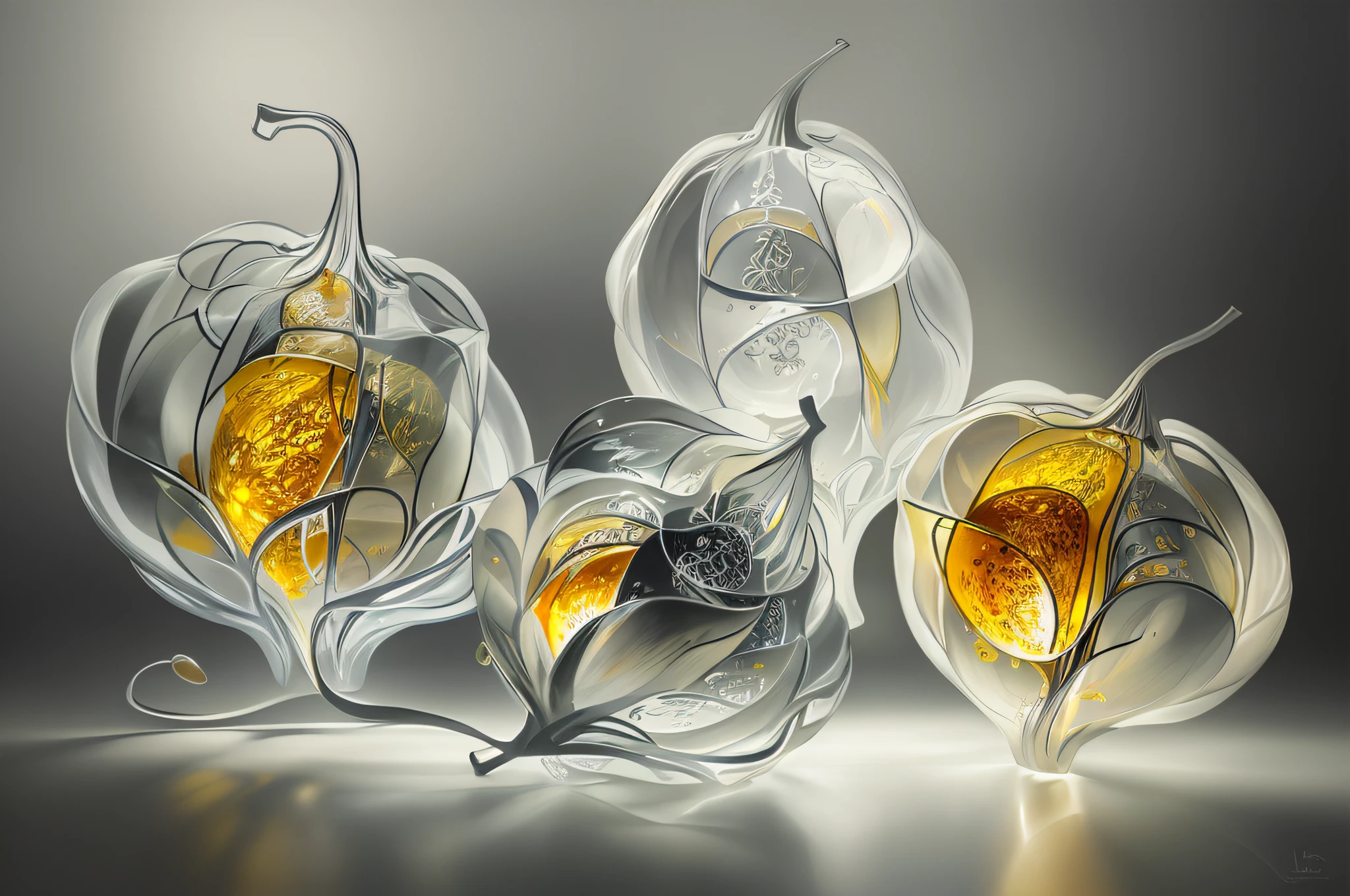 Abstract physalis art, hyper detailed, geometric, detailed lighting, atmospheric, Graphite Pencils, semi transparent flow, octane, 32k