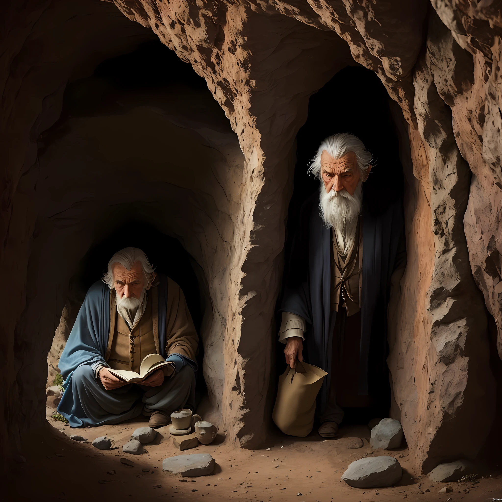 An immensely powerful wizard who lives in a cozy cave, he is 196 years old and has come to immeasurable wisdom --auto