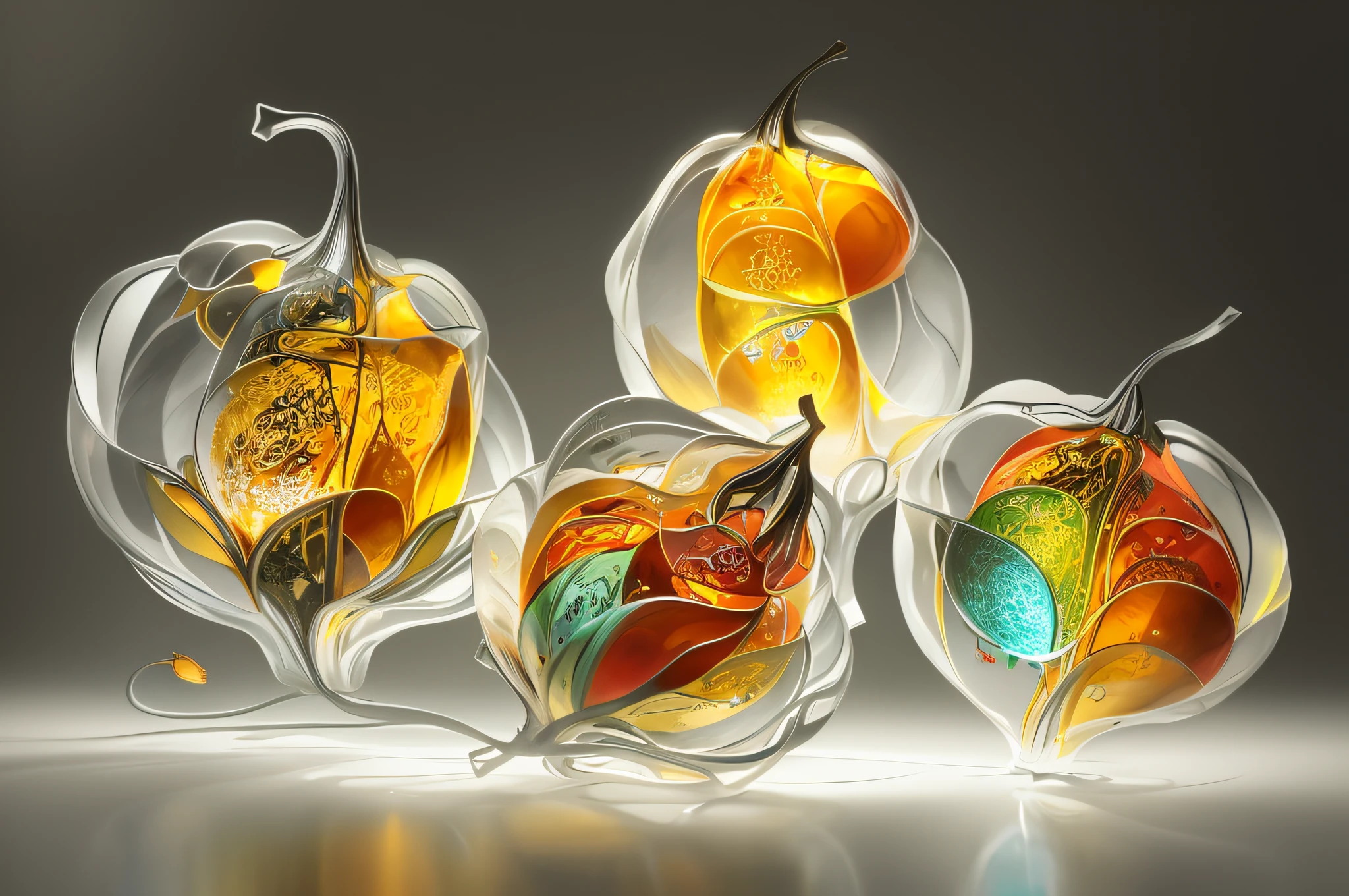 Abstract physalis art, hyper detailed, geometric, detailed lighting, atmospheric, Graphite Pencils, semi transparent flow, octane, 32k
