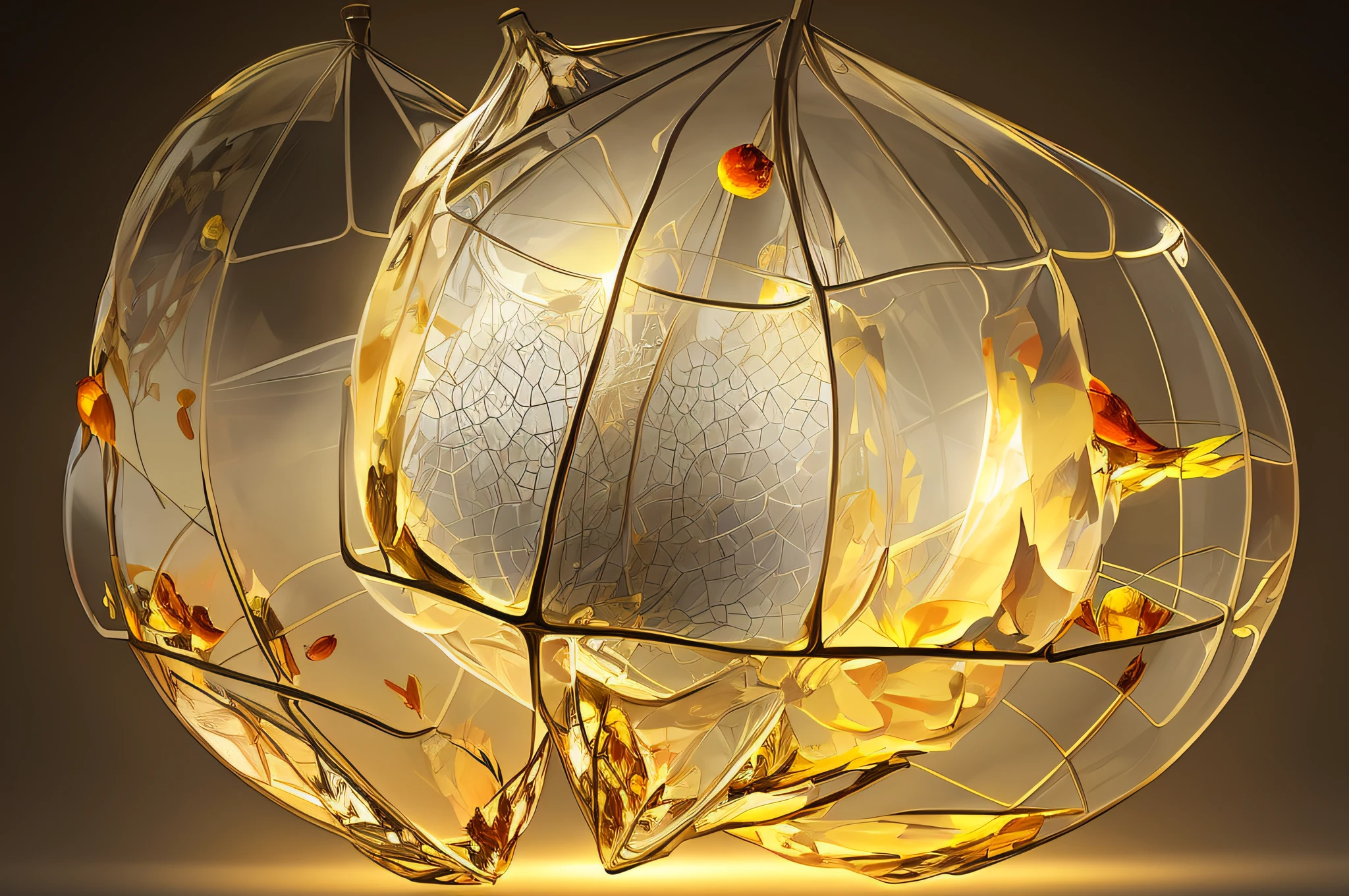 Abstract physalis art, hyper detailed, geometric, detailed lighting, atmospheric, octane, 32k