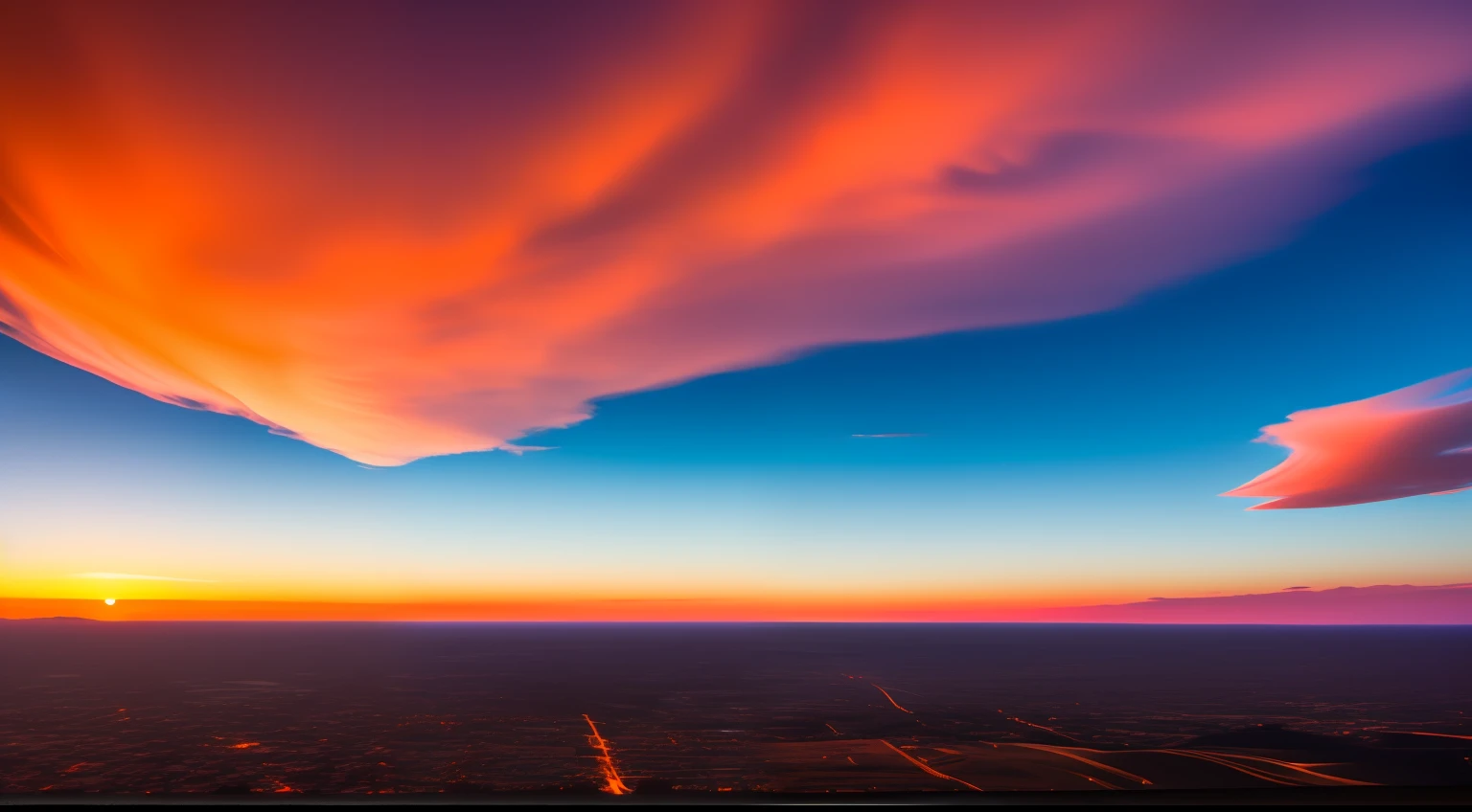 a professional movie photograph of, spectacular fantasy sunset sky that has never been photographed with impressive clouds forming strange figures, sharp focus photo, uhd, hdr, professionally color graded, perfectly shaded, analog photo, high quality, highres, detail enhancement, 8k, high resolution scan, (photo by nikon d800, 14mm zeiss lens), spotlight