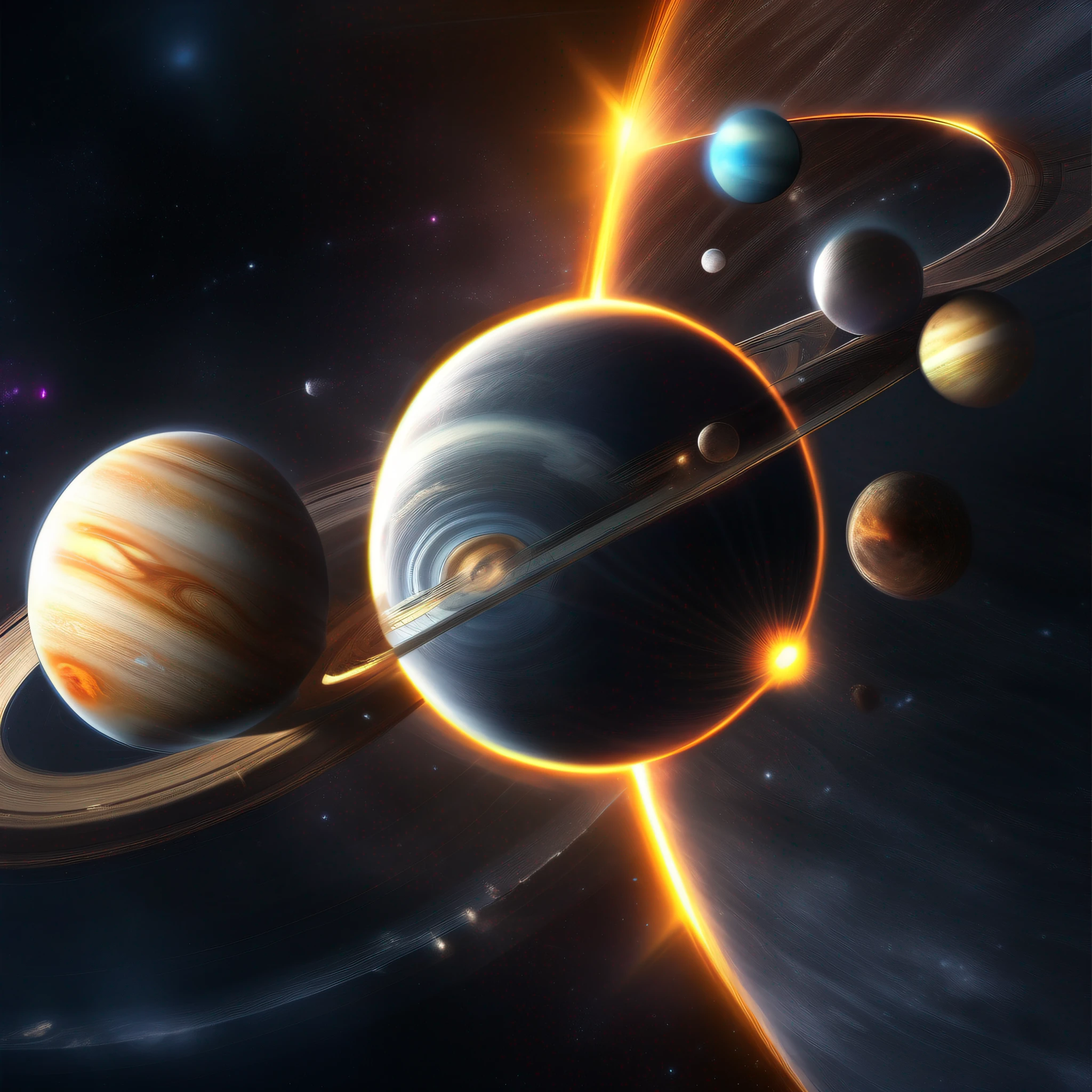 "top quality image, amazing details, solar system concept art, reflected light, bright light, social media composition, Canon brand, masterpiece"