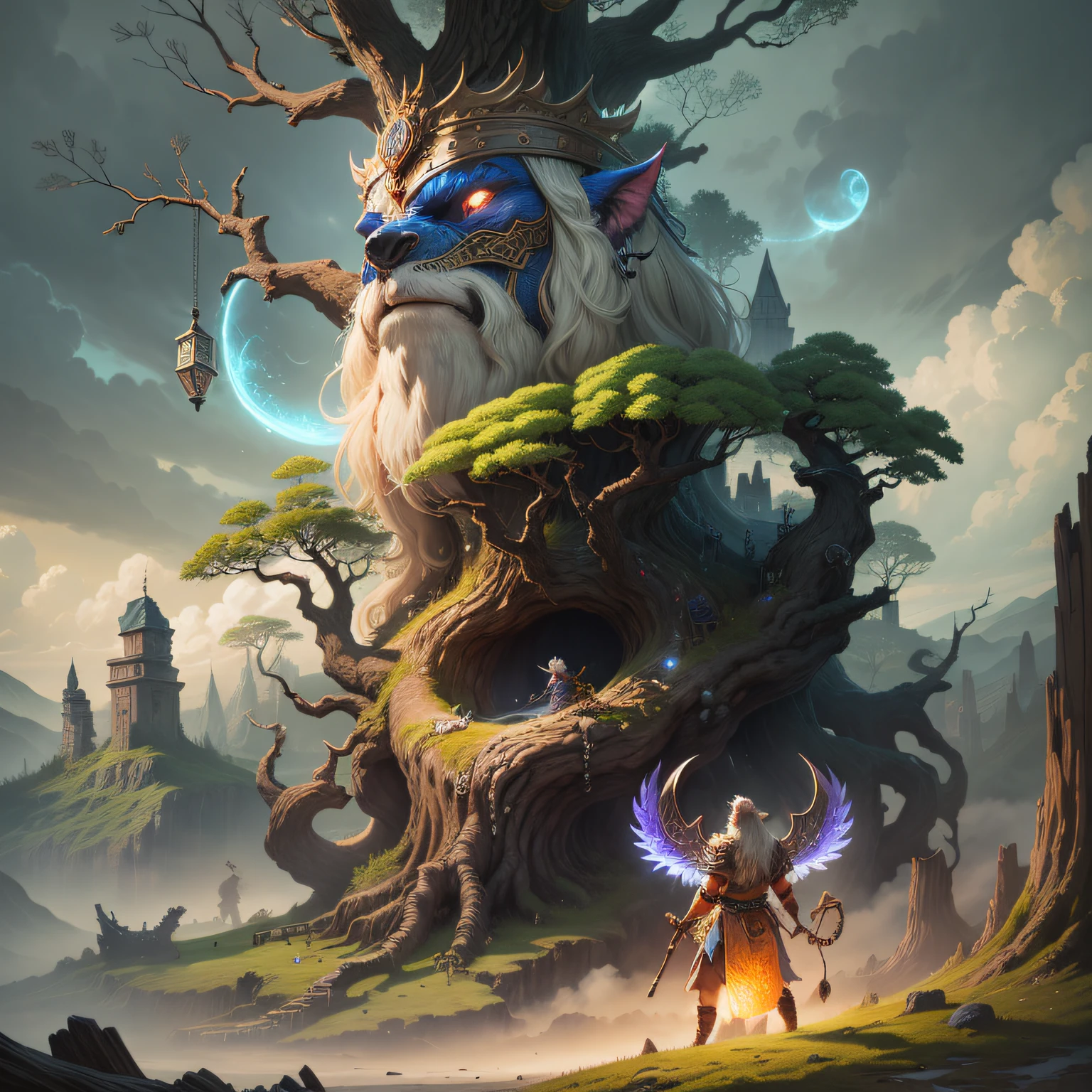 "(Yggdrasil, Vikings style, big oak)"