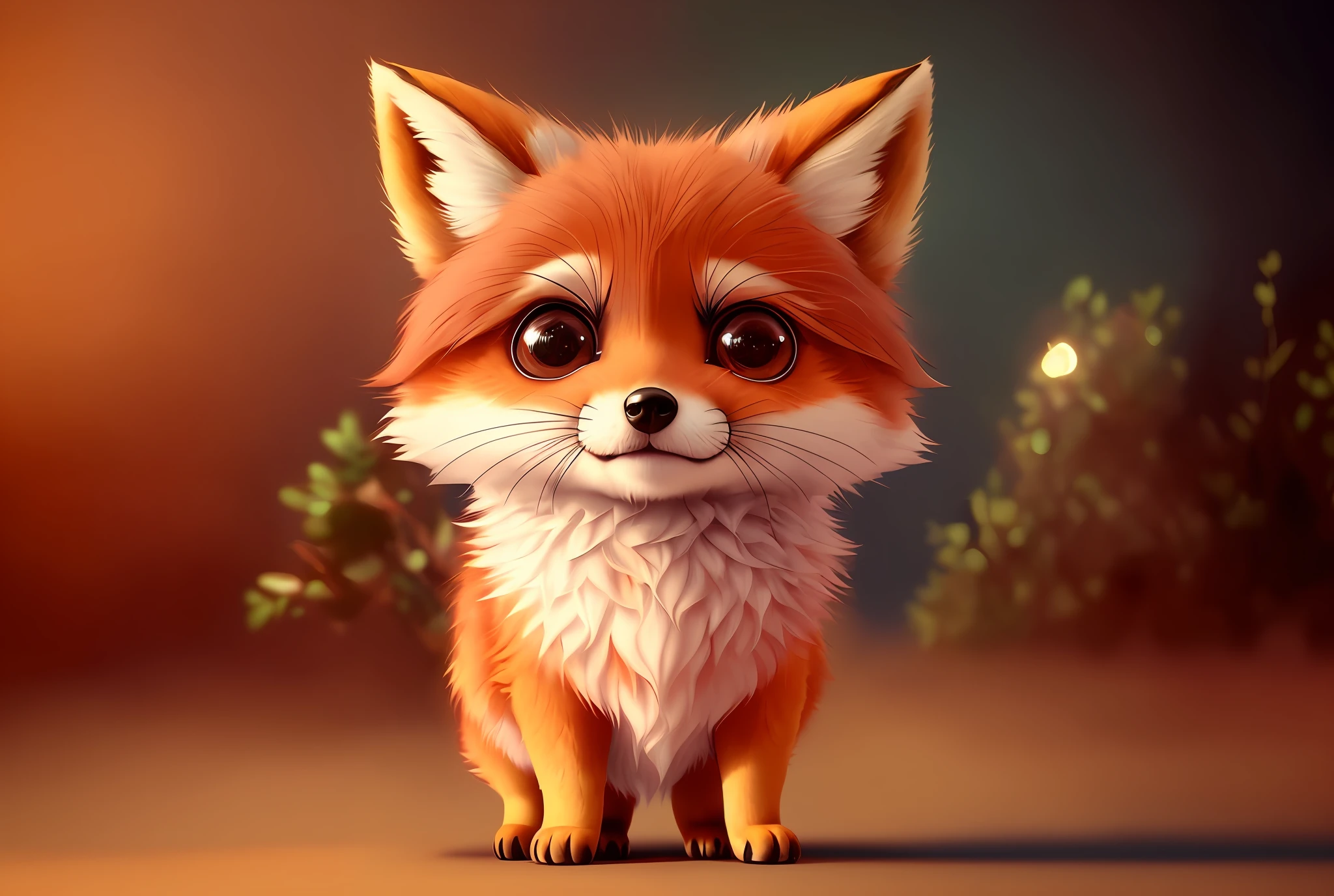 a little furry animal with big eyes and a nose, adorable digital painting, cute fox, cute animal, cute detailed digital art, cute digital art, cute creature, cute cartoon character, cute forest creature, cute single animal, cute artwork, the cutest creature of the world, the cutest creature in the world, cute 3 d render, cute large eyes