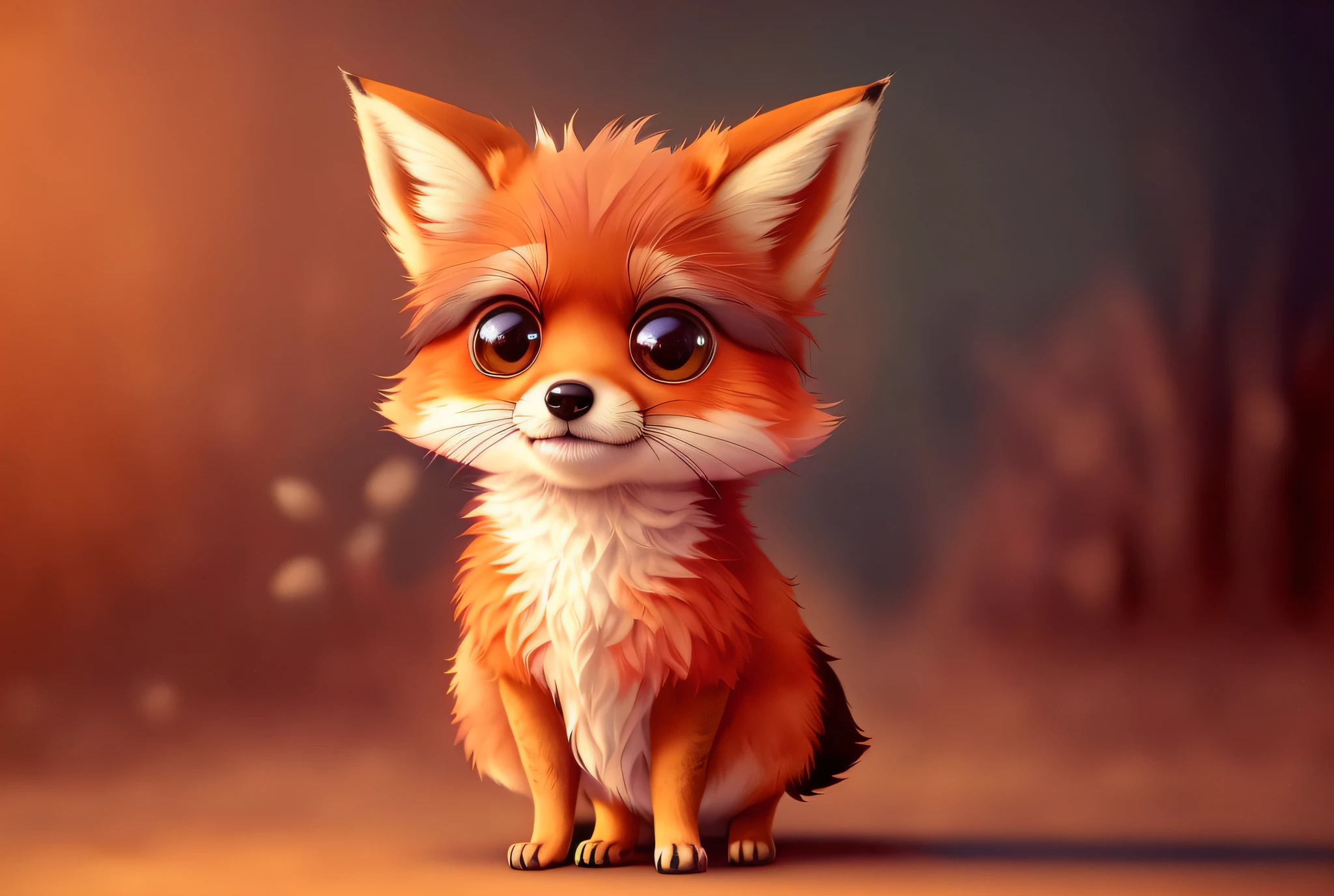 a little furry animal with big eyes and a nose, adorable digital painting, cute fox, cute animal, cute detailed digital art, cute digital art, cute creature, cute cartoon character, cute forest creature, cute single animal, cute artwork, the cutest creature of the world, the cutest creature in the world, cute 3 d render, cute large eyes