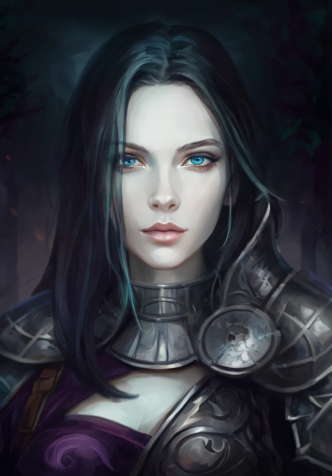 a close up of a woman with a sword and armor, portrait of female paladin, portrait knight female, fantasy concept art portrait, beautiful female knight, detailed matte fantasy portrait, of a beautiful female knight, fantasy art portrait, dark fantasy portrait, fantasy character portrait, epic fantasy art portrait, fantasy paladin woman, fantasy portrait art, portrait of a female mage
