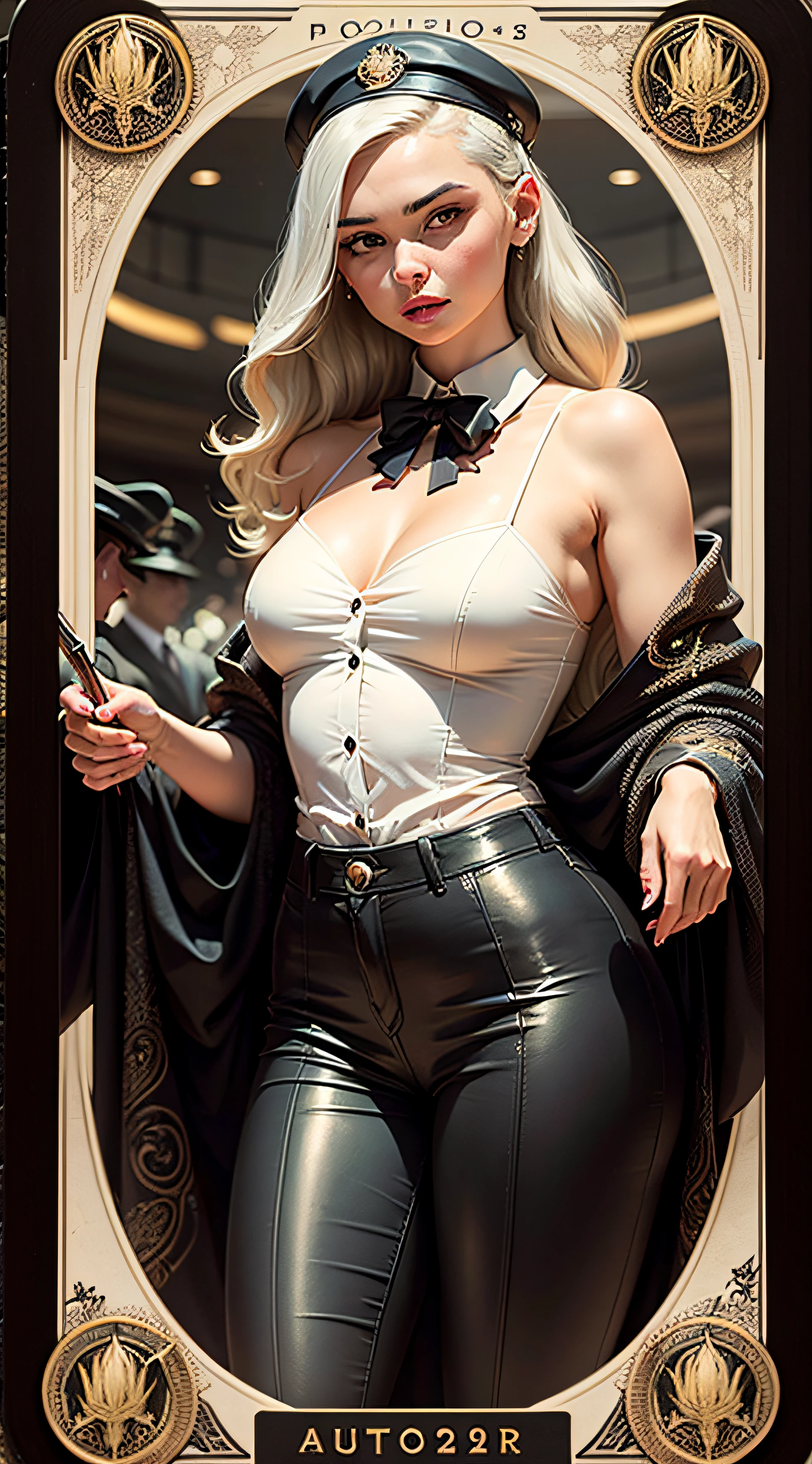 A 1920s gangster surrounded by call girls, highly detailed, high-quality, intricate, horridtarot --auto