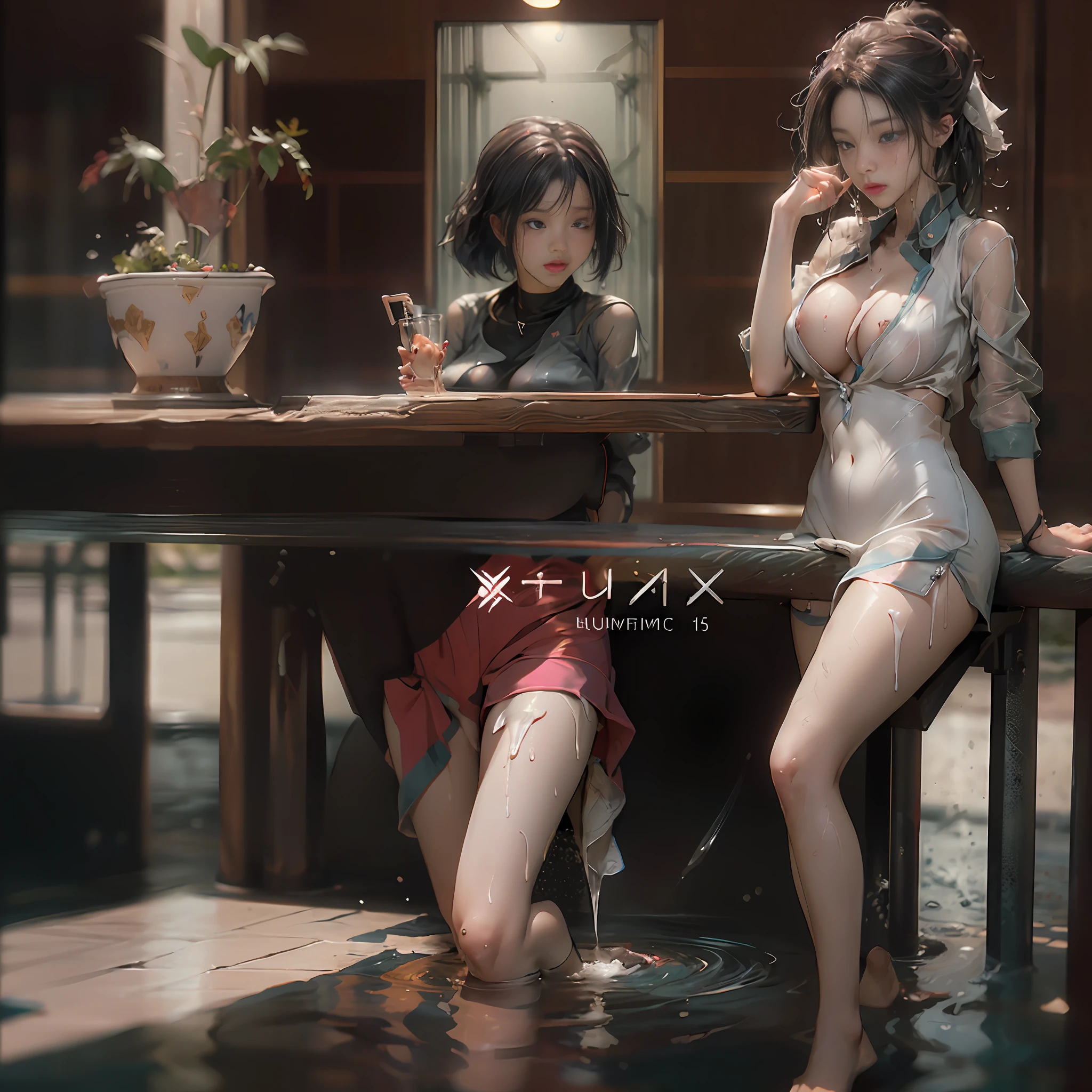 (Best Quality), ((Masterpiece), (Details: 1.4), 3D, HDR (High Dynamic Range), Ray Tracing, NVIDIA RTX, Super Resolution, Unreal 5, Subsurface Scattering, PBR Textures, Post Processing, Anisotropic Filtering, Depth of Field, Maximum Acutance and Acutance, Multilayer Textures, Albedo and Highlight Maps, Surface Shading, Accurate Simulation of Light-Material Interactions, Perfect Proportions, Octane Rendering, Bicolor Light, Large Aperture, Low ISO, White Balance, Rule of Thirds, 8K RAW, Pink puffiness, NSFW, ((five girls licking each other's breasts)), (crowd watching), hands touching breasts, kneeling, posture, exposed, seductive, sexy, poor, , movies, tears, teardrops, (torn clothes: 1.9), (transparent wet clothes: 1.8), (see-through parts: 1.8), charming leg temptation, drooling, bare shoulders, real rain, wet hair,.. Wet transparent pajamas, wet torn panties, breasts coming out, sweaty skin, blushing, (cum in face:1.4), (cum in tits:1.8), (in the army), (he's wet)