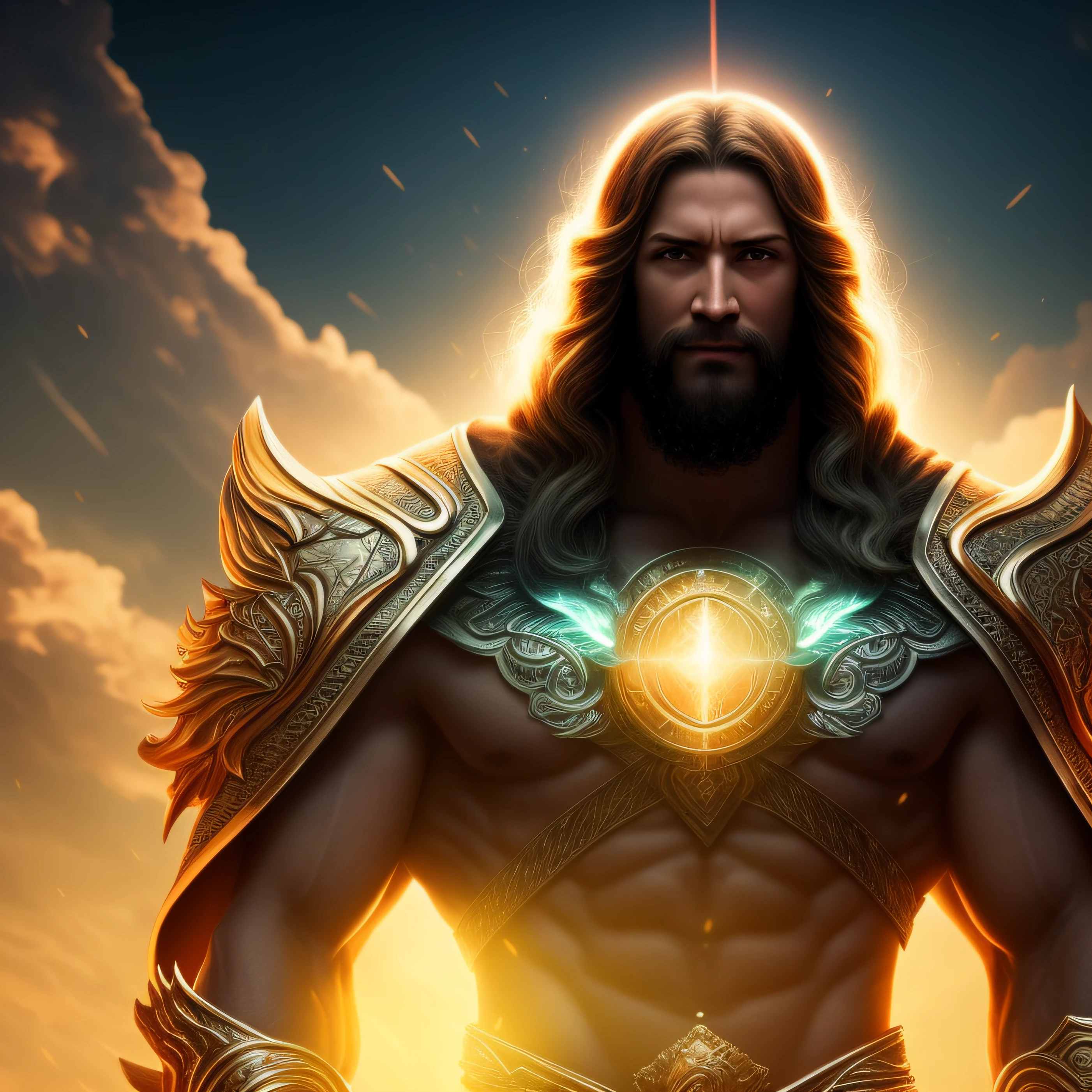 Super high resolution, best quality, photo, 8K, (Photorealistic: 1.2), cinematic lighting, Jesus Christ in the shape of fantz wlop, giant bearded man in bright white robes and floating on the crystal throne floating in crystal clouds, yellow eyes, bright yellow light emitted from the throne, God, with rays of light wrapping his body, with large translucent wings and feathered on the crystal throne, wings are open, golden light (halo: 1.2) above your head, abdominal muscles, beard, male, dark, dislodging demons from the underworld, masterpiece, best quality, intricate details, snow environment and crystals in the background, crystal cathedral, portal of the future, 3D light, HD, magic, god of light, backlight, detailed face, DREAD, depth of field, soft lighting, mapped tone, highly detailed, concept art, soft and sharp focus, dramatic lighting, highly detailed art, cinematics, 8K, incredible shadows (highly detailed background: 1.2)
