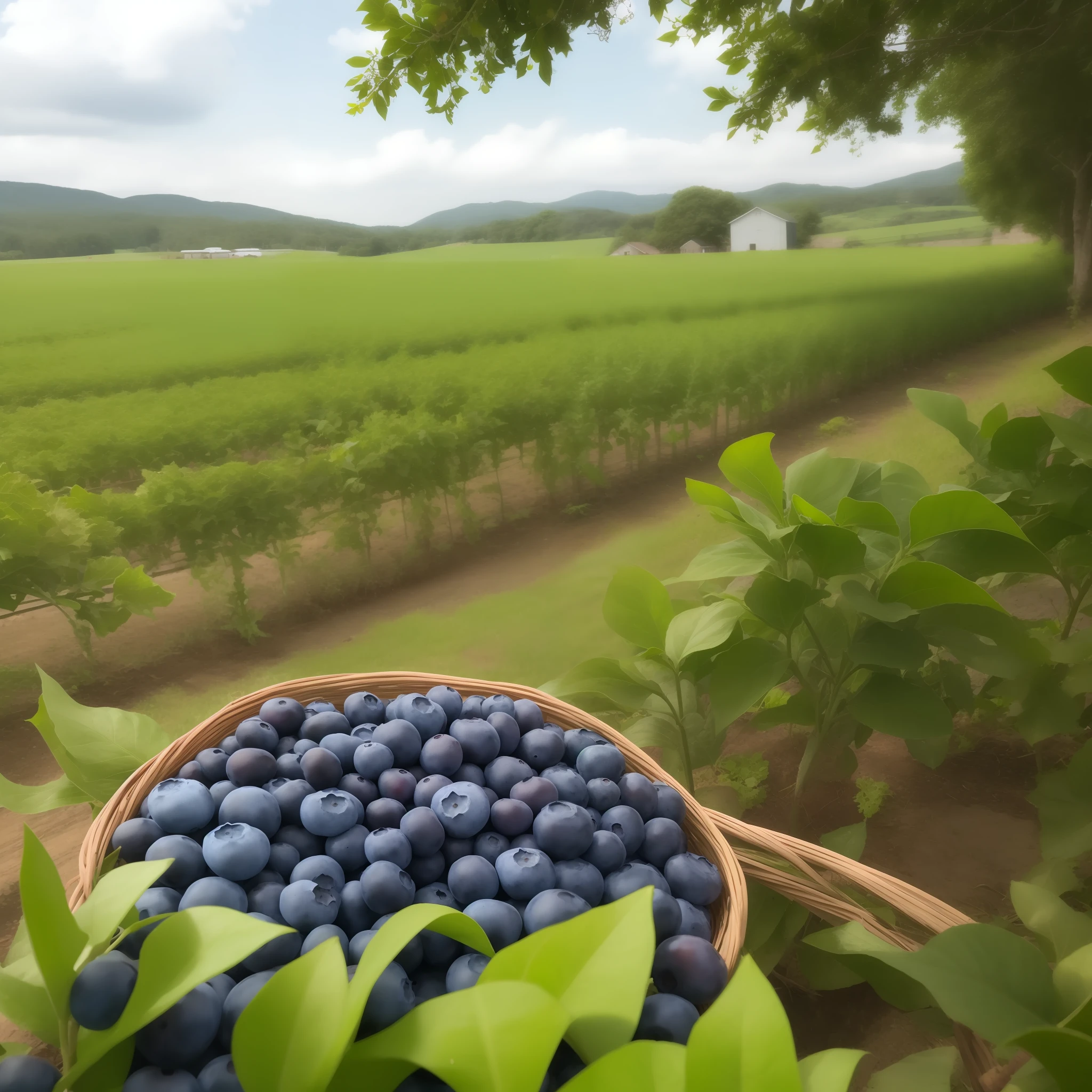 Blueberry fruit in a farm