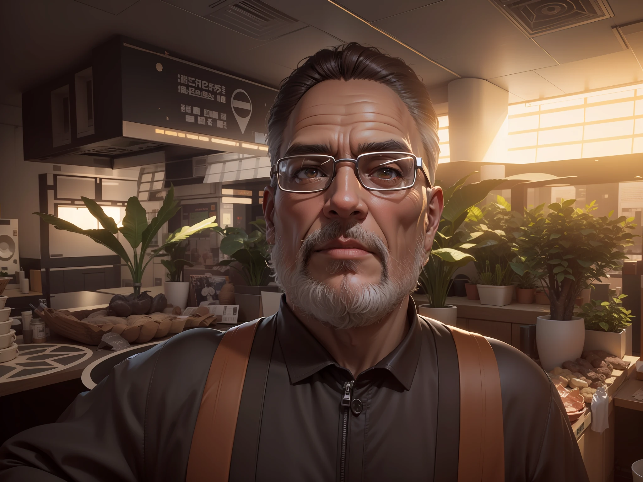 Brown hair colour,hispanic skin tone,moderate old man,Colourful background 3drender,ZBrush, cute animestyle, OctaneRender， bright light,intricate ornateanime cgi style,full body， 8K,best 6 quality --niji 5 --style expressive --ar 9:16 --s 750