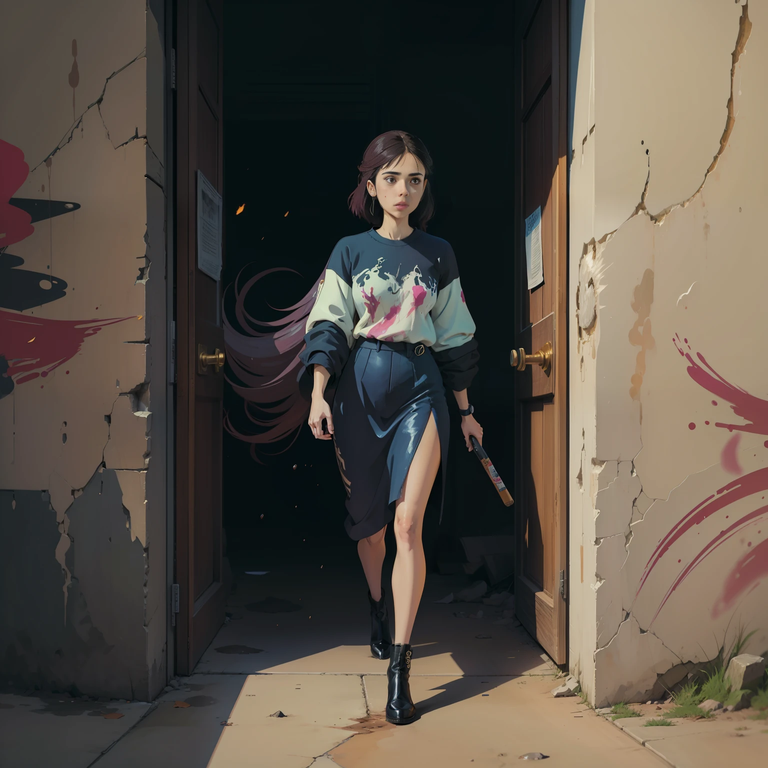 background, misto-language_text, letras japonesas em graffit , ::((melhor qualidade)), ((obra-prima)), (muito detalhado:1.3)photo, sticker  banksy art,demi rose  , freedom, soul, digital illustration, comic style, perfect anatomy, centered, approaching perfection, dynamic, highly detailed, watercolor painting, artstation, concept art, smooth, sharp focus, illustration, art by carne griffiths and wadim kashin,,alone anime girl with a medium lenght pose and cute clothes, l hair long red, heterochromia, perfect anatomy, centered, approaching perfection, dynamic, highly detailed, character sheet, artstation, concept art, smooth, sharp focus, illustration, art by kim jung gi,, artgerm, carne griffiths and wadim kashin , sasha yakovleva, loish, jeremy mann, full body shot, character sheet, lightningwave, beautiful anime watercolor painting ,paint dripping by tim okamura, victor nizovtsev, greg rutkowski, noah bradley. trending on artstation, 8k, masterpiece, graffiti paint, fine detail, full of color, intricate detail, golden ratio illustration,monochromatic  backgroun, 4k, masterpiece, highres, absurdres, natural volumetric lighting and best shadows, deep depth of field, sharp focus