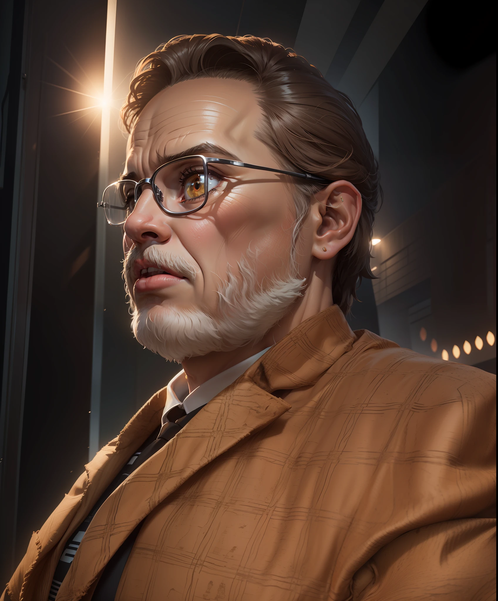Brown hair colour,hispanic skin tone,moderate old man,Colourful background 3drender,ZBrush, cute animestyle, OctaneRender, bright light,intricate ornateanime cgi style,full body, 8K,best 6 quality --niji 5 --style expressive --ar 9:16 --s 750