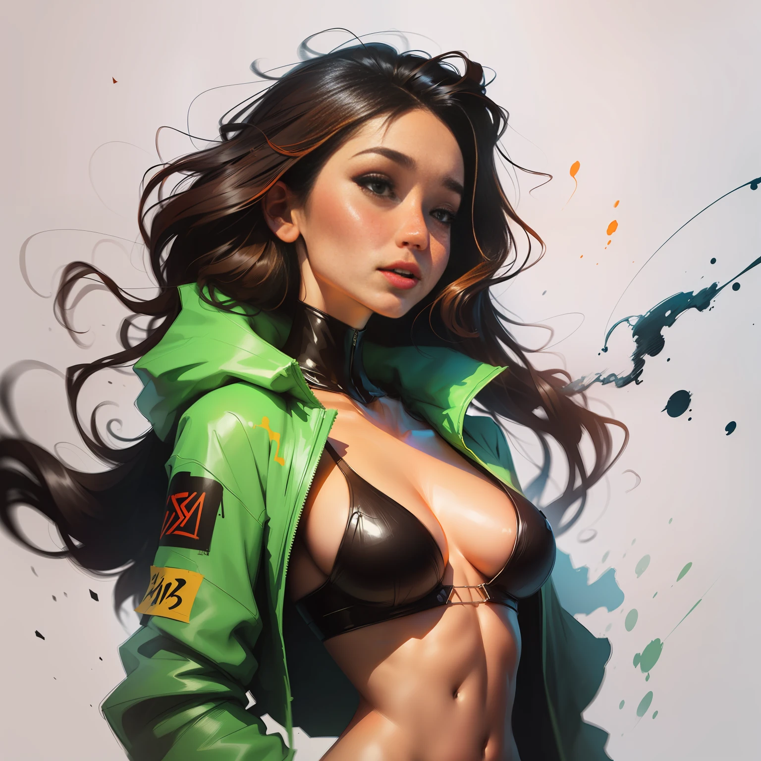 background, misto-language_text, letras japonesas em graffit :((melhor qualidade)), ((obra-prima)), (muito detalhado:1.3)photo, sticker  banksy art,demi rose  , freedom, soul, digital illustration, comic style, perfect , centered, approaching perfection, dynamic, highly detailed, watercolor painting, artstation, concept art, smooth, sharp focus, illustration, art by carne griffiths and wadim kashin,,alone anime girl with a medium lenght pose and cute clothes, l hair long red, heterochromia, perfect , centered, approaching perfection, dynamic, highly detailed, character sheet, artstation, concept art, smooth, sharp focus, illustration, art by kim jung gi,, artgerm, carne griffiths and wadim kashin , sasha yakovleva, loish, jeremy mann, full body shot, character sheet, lightningwave, beautiful anime watercolor painting ,paint dripping by tim okamura, victor nizovtsev, greg rutkowski, noah bradley. trending on artstation, 8k, masterpiece, graffiti paint, fine detail, full of color, intricate detail, golden ratio illustration,monochromatic  backgroun, 4k, masterpiece, highres, absurdres, natural volumetric lighting and best shadows, deep depth of field, sharp focus