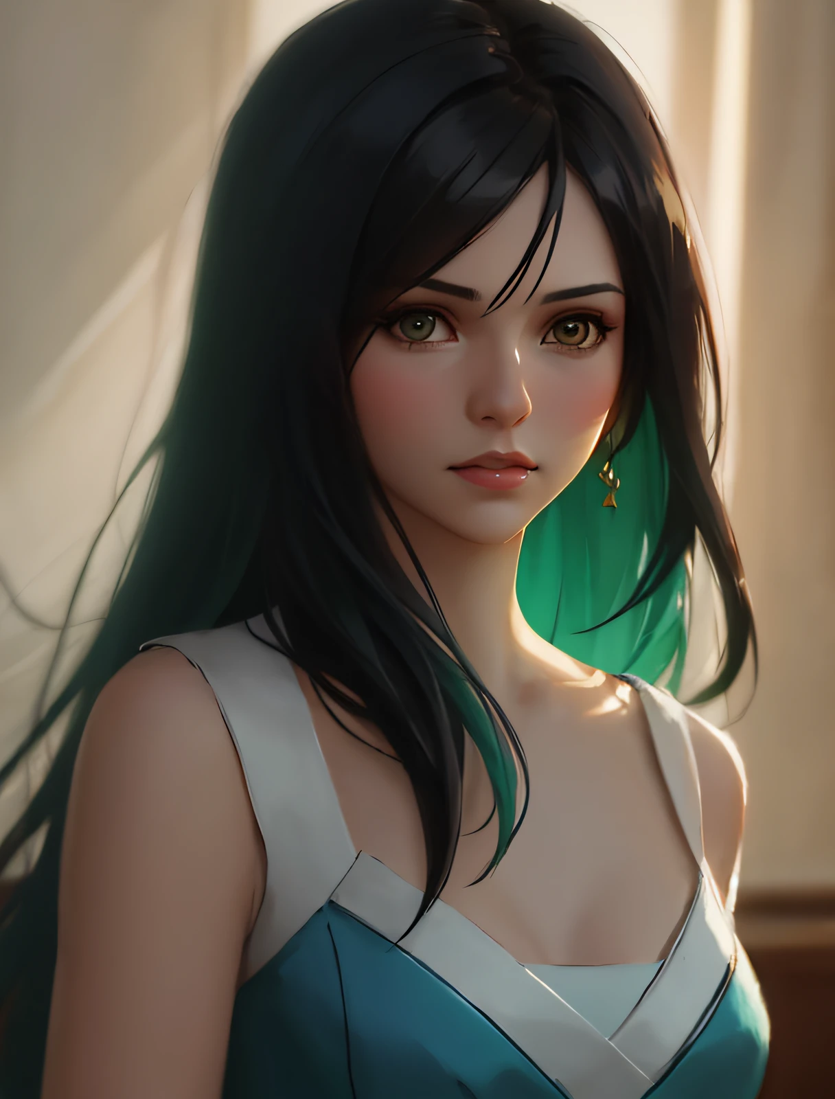 beautiful (zxzxasli:1.2), intricate colorful hair with , sunlight, beautiful lighting, vibrant lighting, intricate, highly detailed, elegant, smooth, by Ruan Jia and Artgerm and Anton Fadeev
,