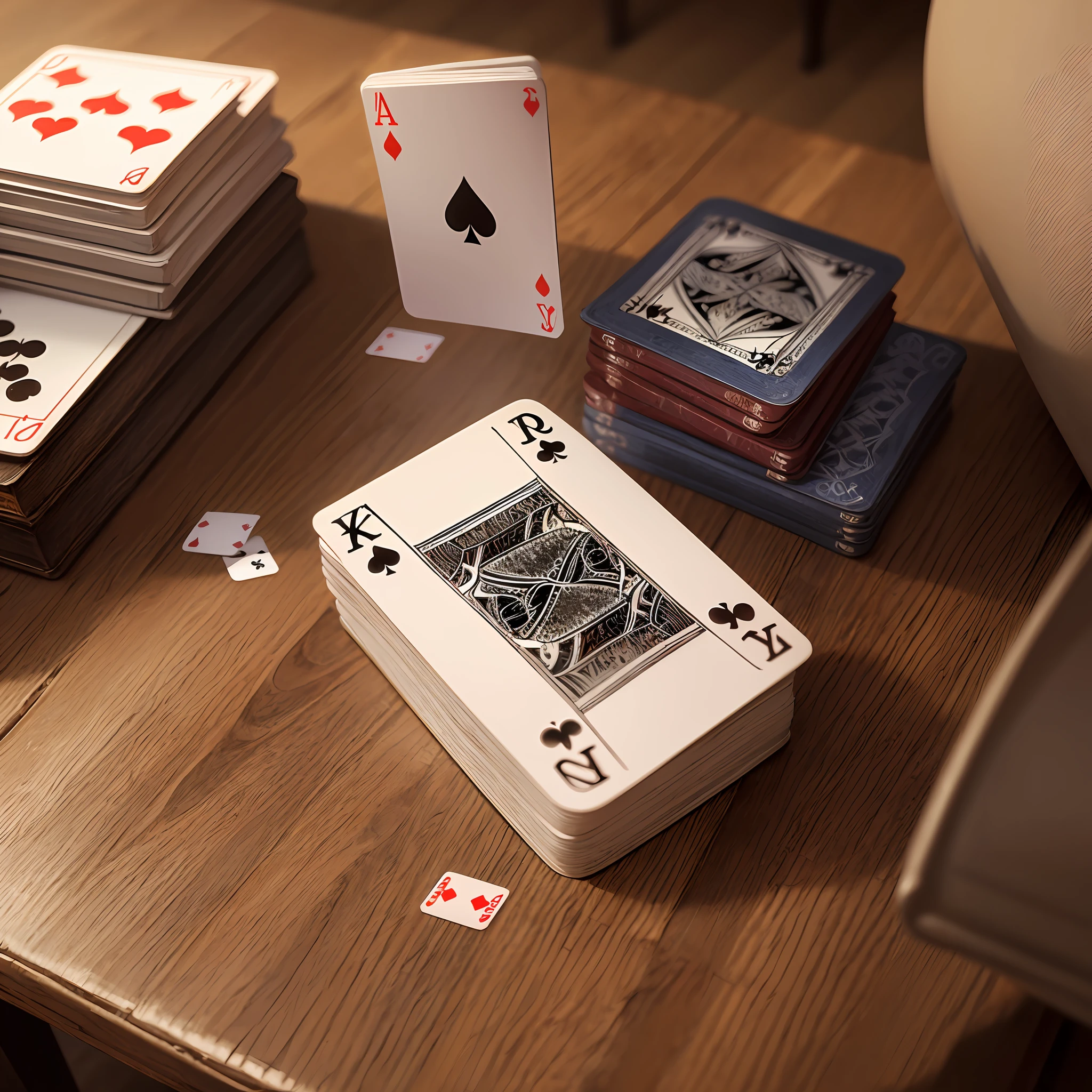 Playing cards, square 3, on the table --auto