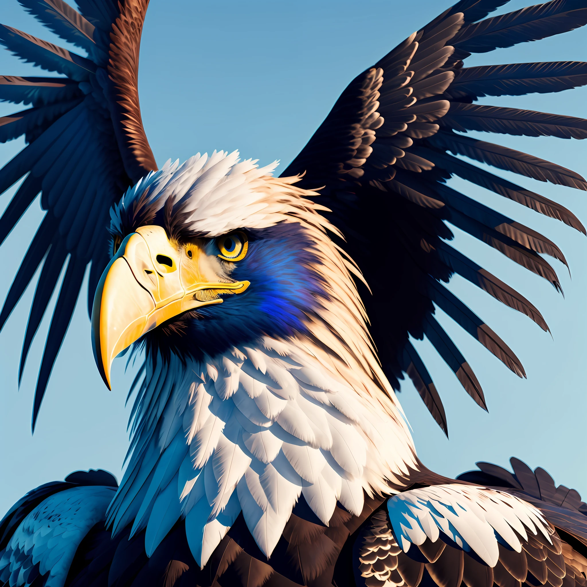 Evil eagle, azuk, blue color, blu, ultra realistic, 4k --auto