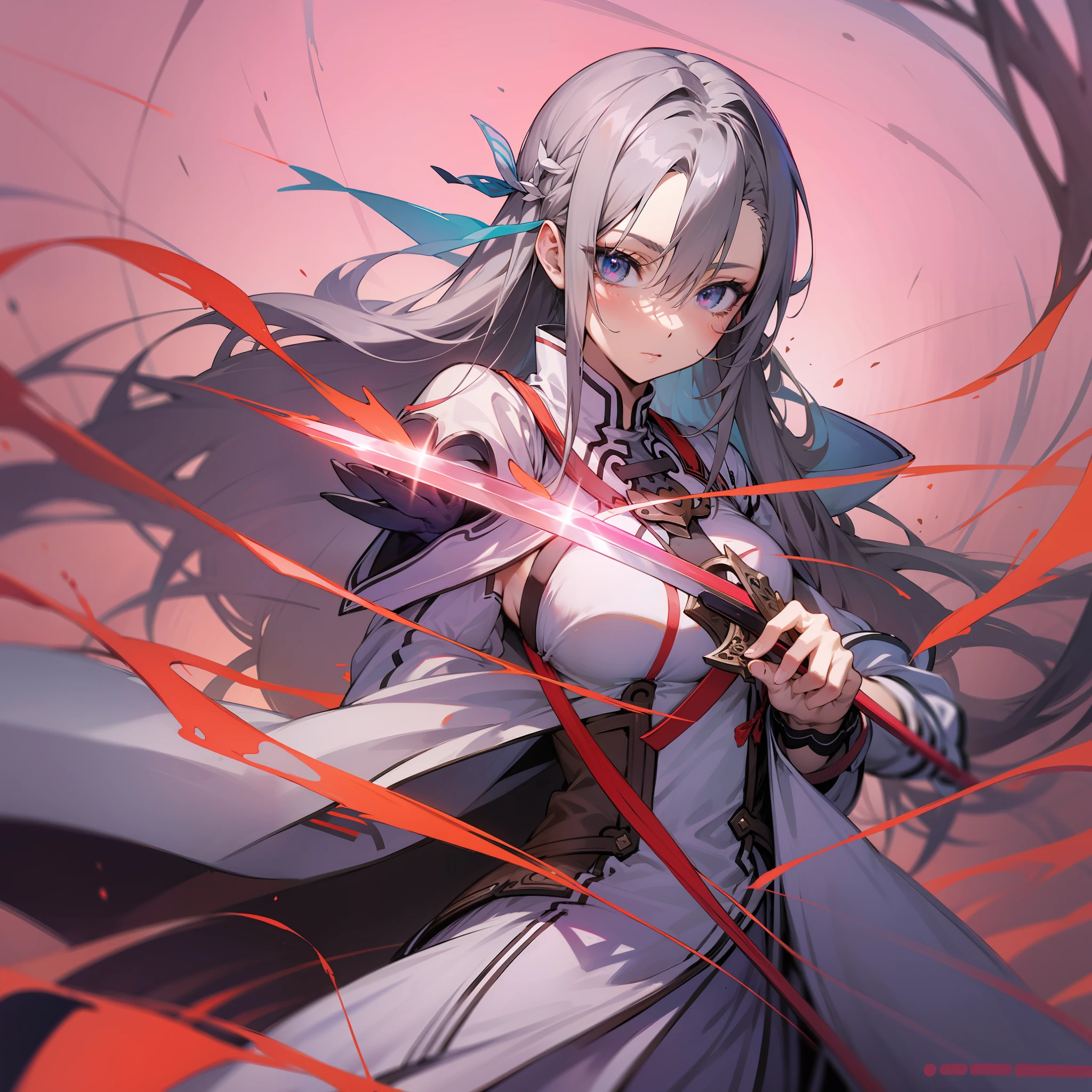 Asuna holding a sword with colorful and unique colors, the highest resolution photo is 8k