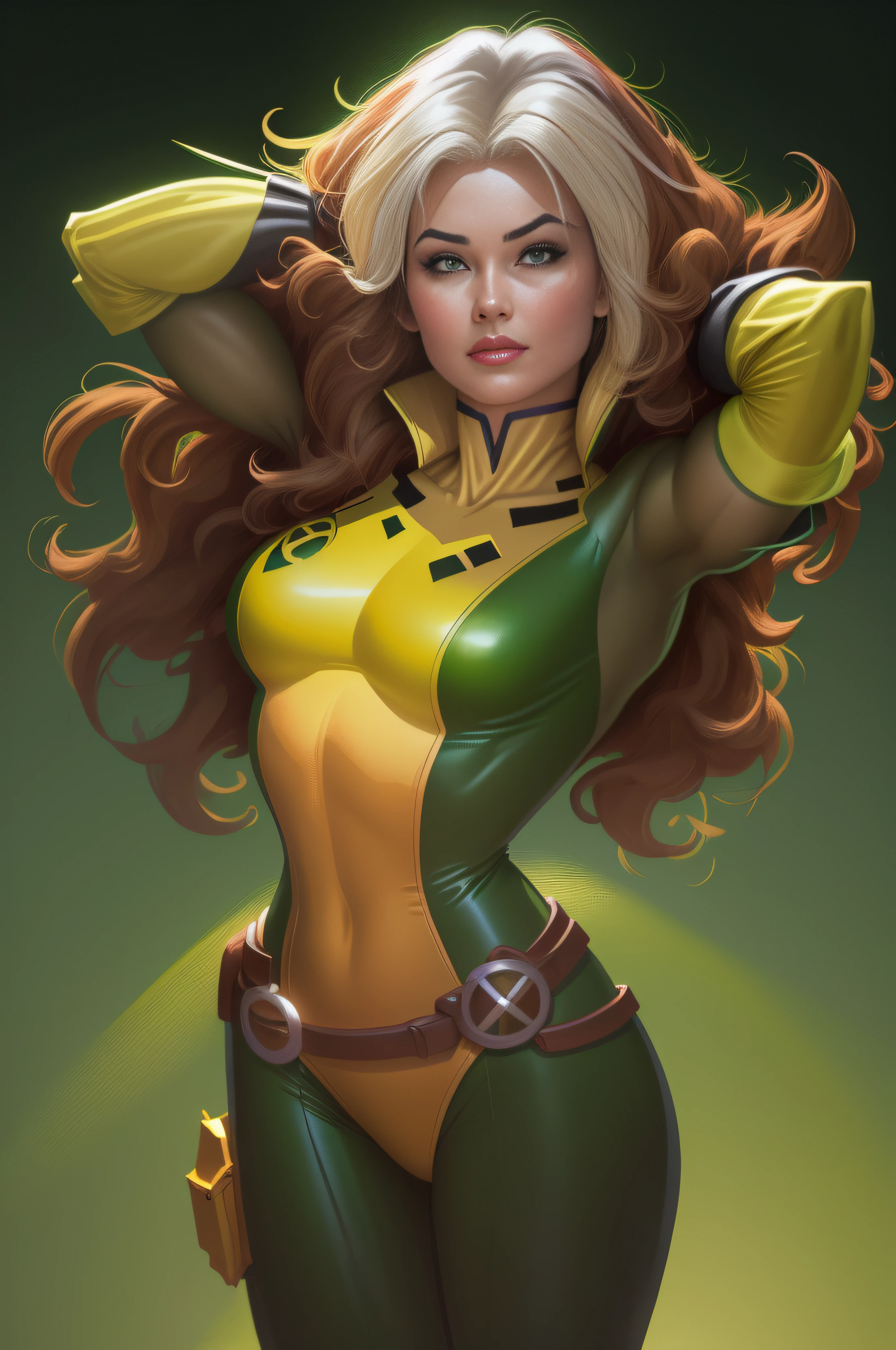 a close up of a woman in a yellow and green costume, steven artgerm lau, stanley artgerm lau, chris moore. artgerm, extremely detailed artgerm, graphic artist artgerm, style artgerm, artgerm greg rutkowski _ greg, artgerm style, style of stanley artgerm, artgerm colorful!!!