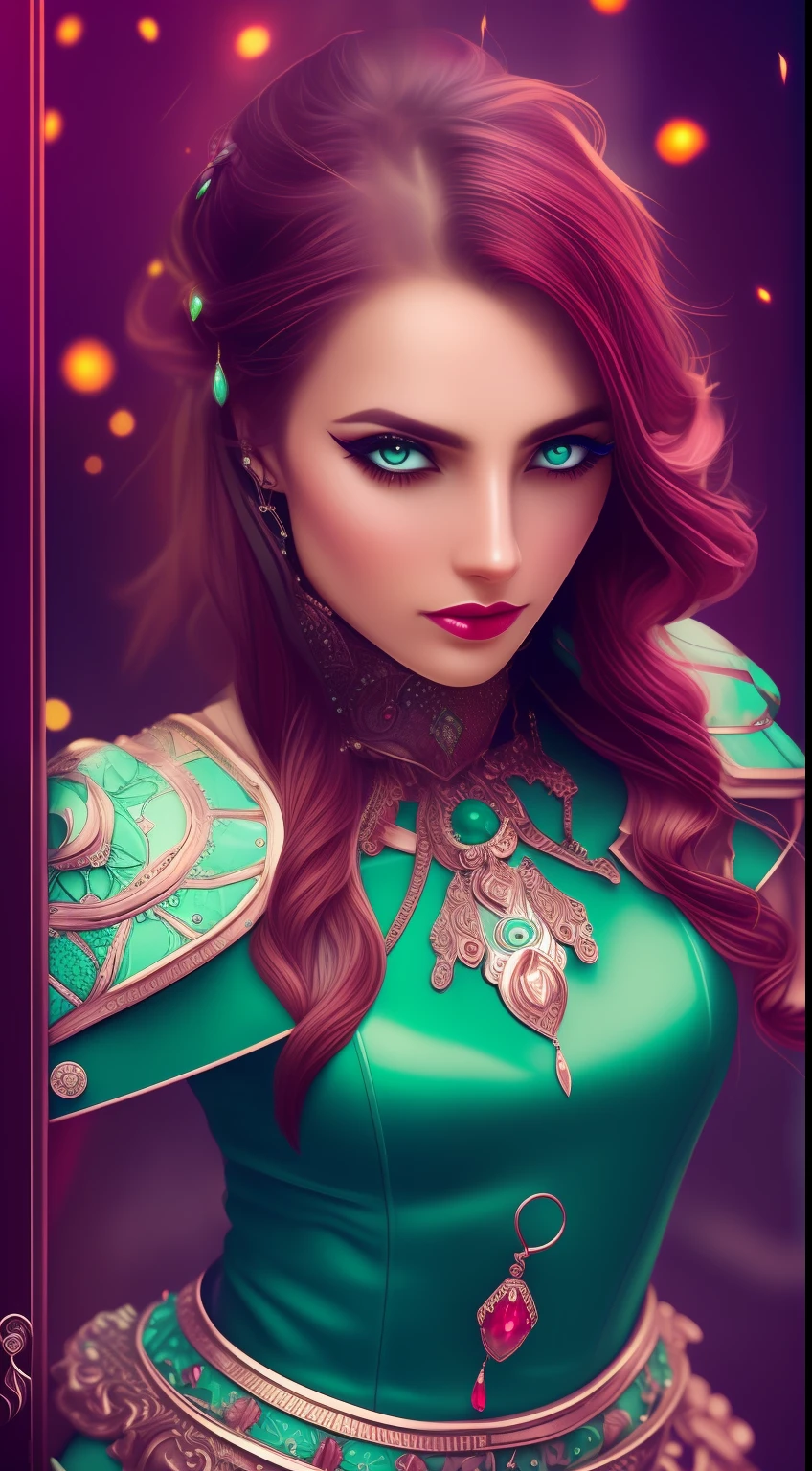(((A full body photoshoot))), (((full length portrait))), birds eye view, hyper realistic, ultra detailed photograph of a vampire woman, beautiful makeup, Dark gothic picture, ((Jade ocean:1.25)), beautiful body, beautiful long hair, red silver jewelry shiny, wearing parts of an armor, moonlight fractal details, (Anna Steinbauer:1.5), depth of field, HOF, hall of fame, detailed gorgeous face, apocalyptic environment, natural body posture, professional photographer, captured with professional DSLR camera, trending on Artstation, 64k, ultra detailed, ultra accurate detailed, bokeh lighting, surrealism, Thomas Kinkade background, urban, ultra unreal engine, ((Pauline Voß)), ((Pascal Quidault)), ((Anna Helme)), Martina Fackova, intricate, epic, peach fuzz, detailed mascara