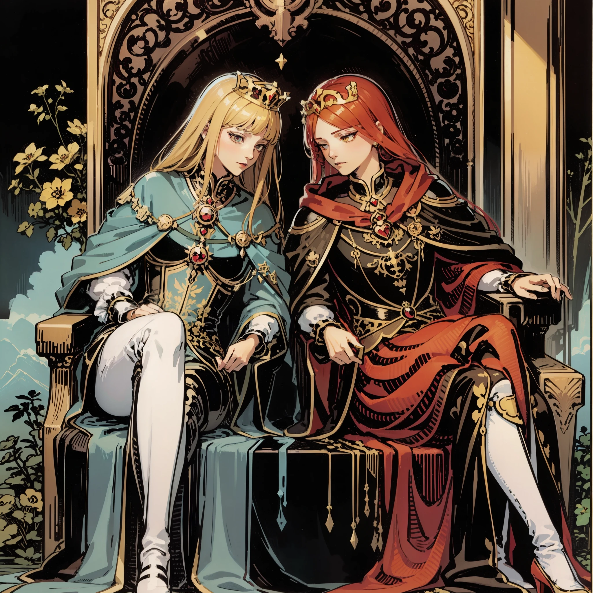 The tarot cards, the empress and the emperor as tarot characters.