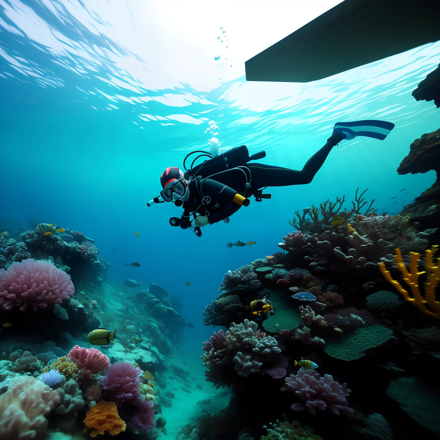 Scuba diver driving a car