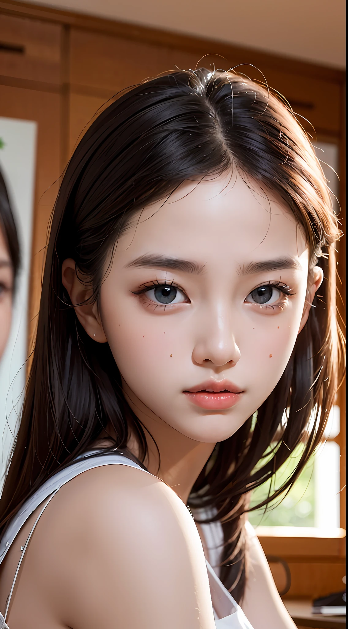 Masterpiece,(Most Realist:1.5),Max Resolution,Max Face Resolution,Maximum Environmental Detail,Most Beautiful Woman,,Thai Woman,Thai,Teenage Boy,Fair Skin,Big Eyes,Beautiful Eyes,Short,Bright Face,Most Beautiful Nose,Sitting in Study