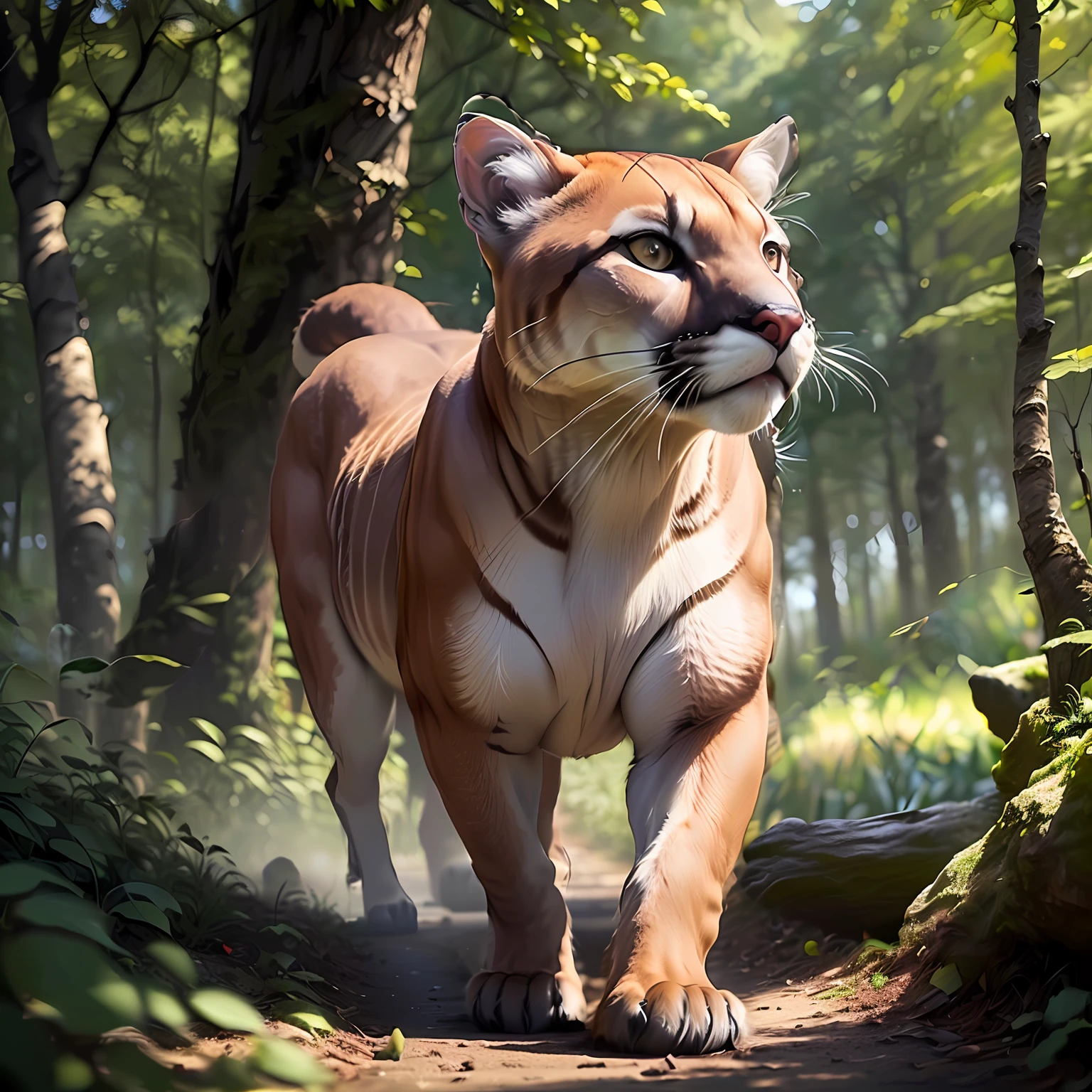 Add a coati next to the cougar